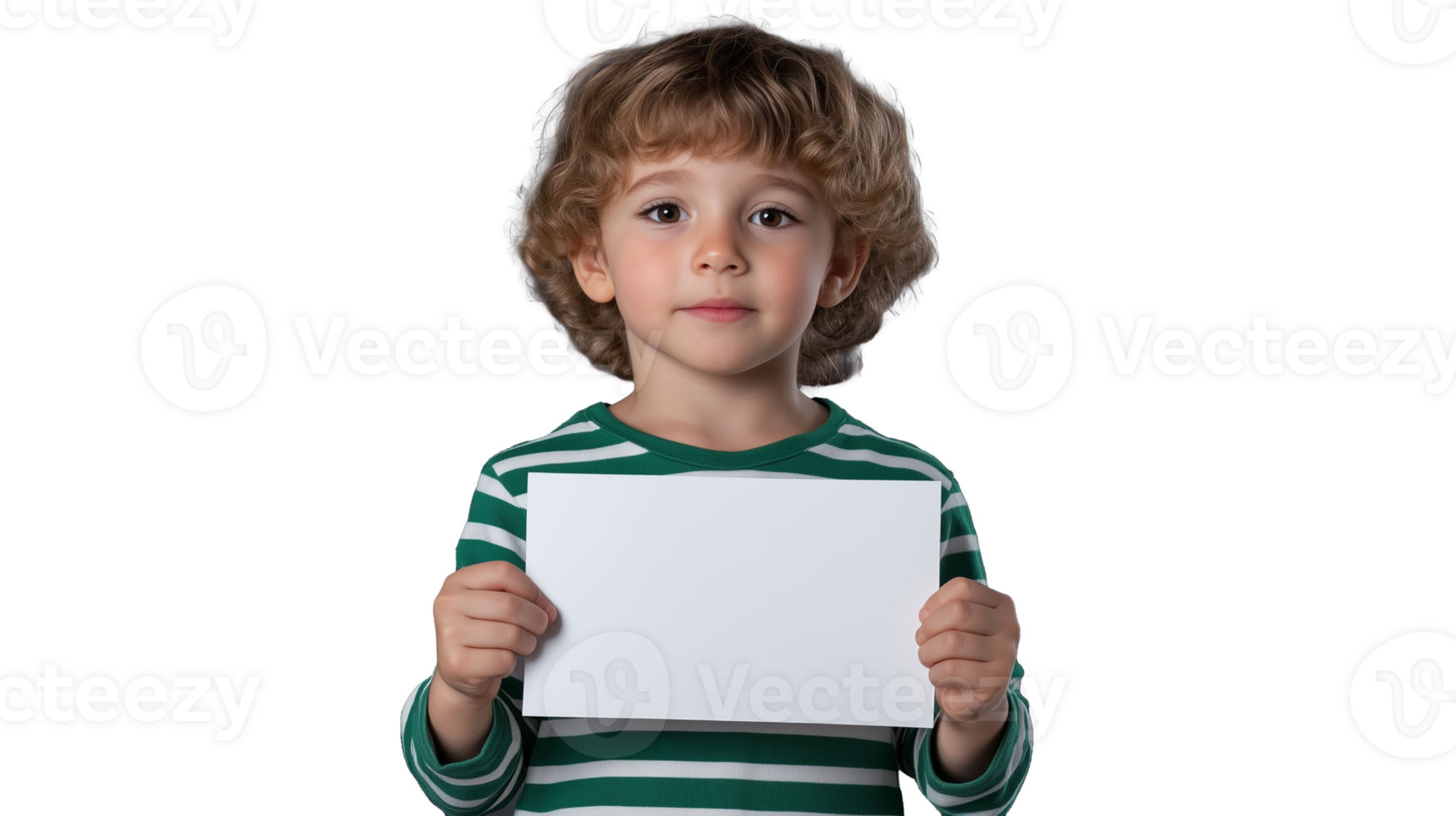 Child Holding Blank Sign on Transparent Background for Creative Use png