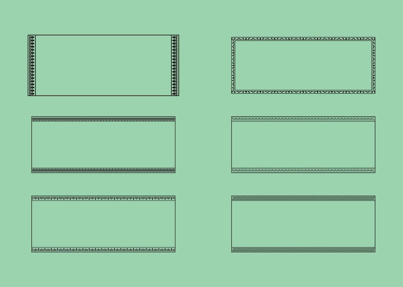 Four different types of frames on a green background vector