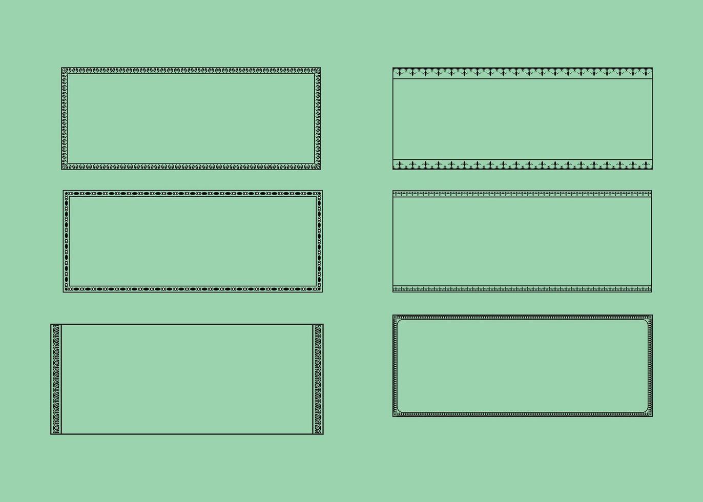 Set of blank frames on green background vector