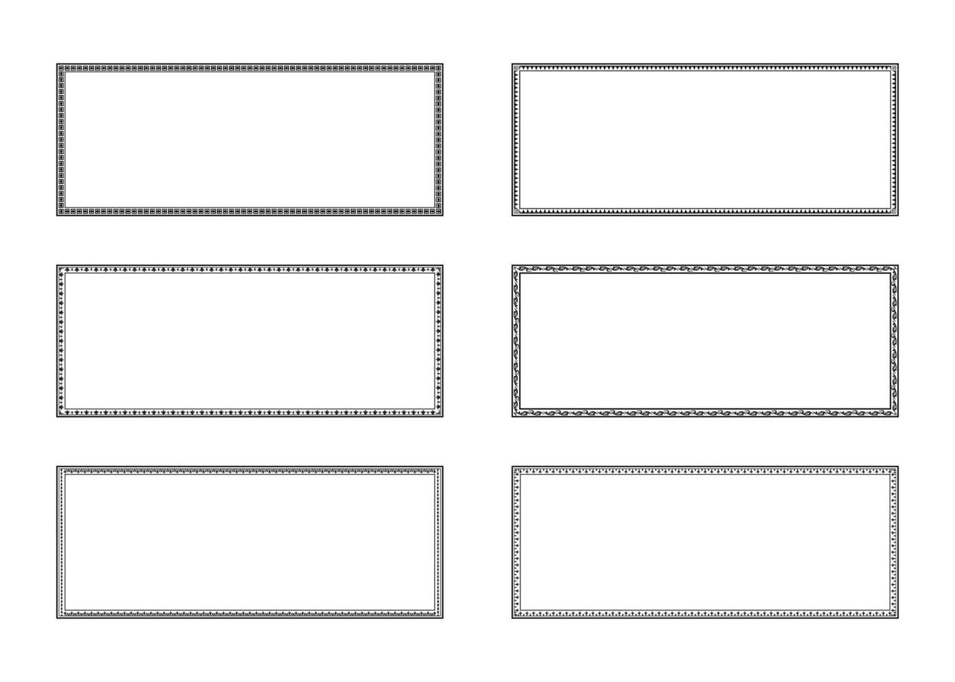 Set of blank frames with decorative borders vector