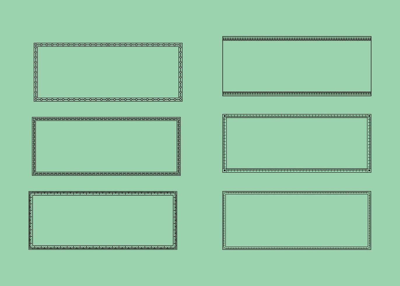 Set of blank frames on green background vector