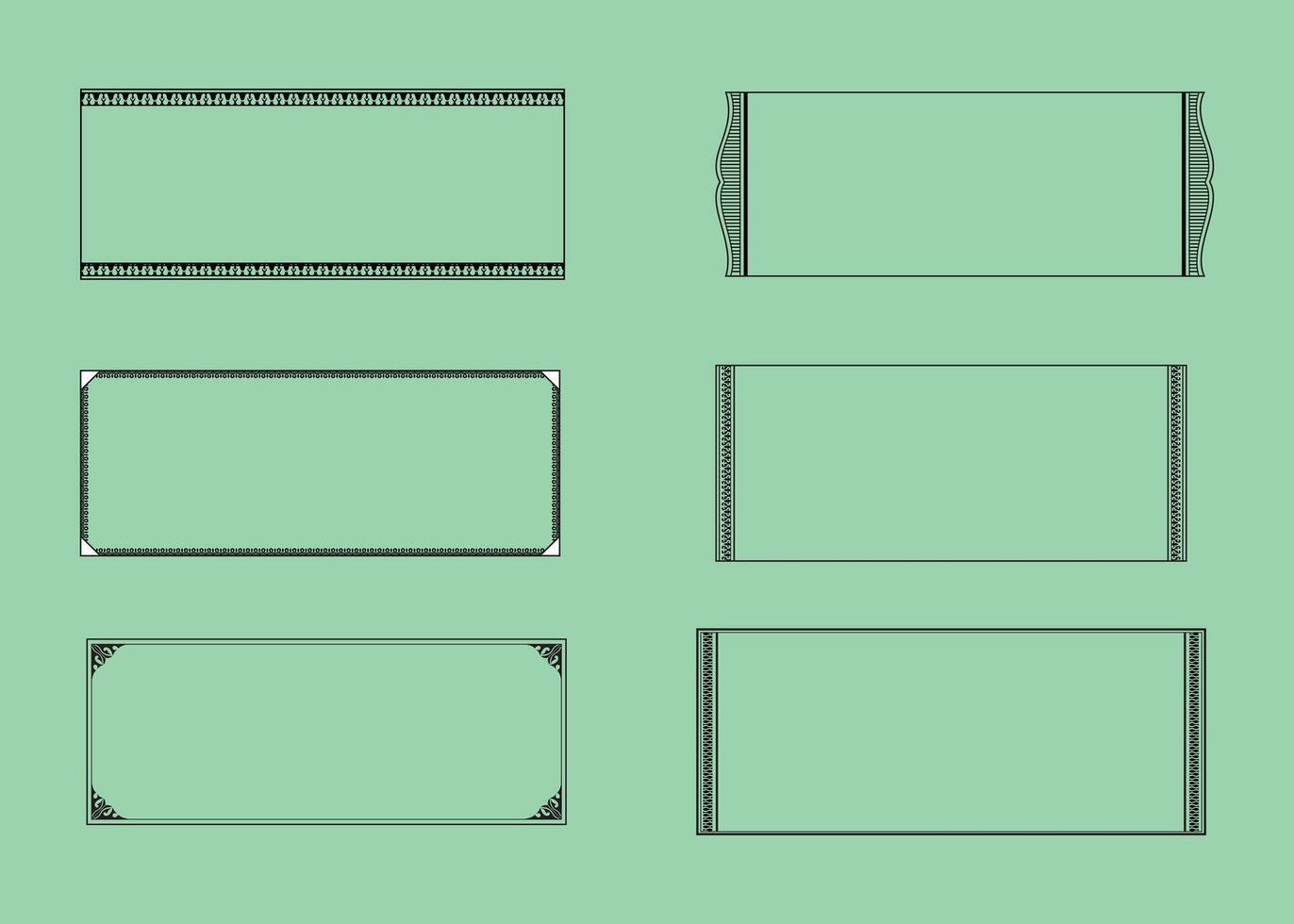 A set of four blank frames on a green background vector