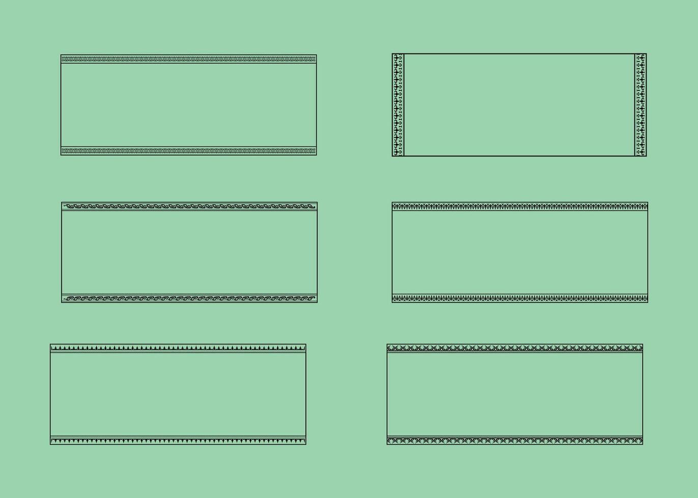 Set of blank frames on green background vector