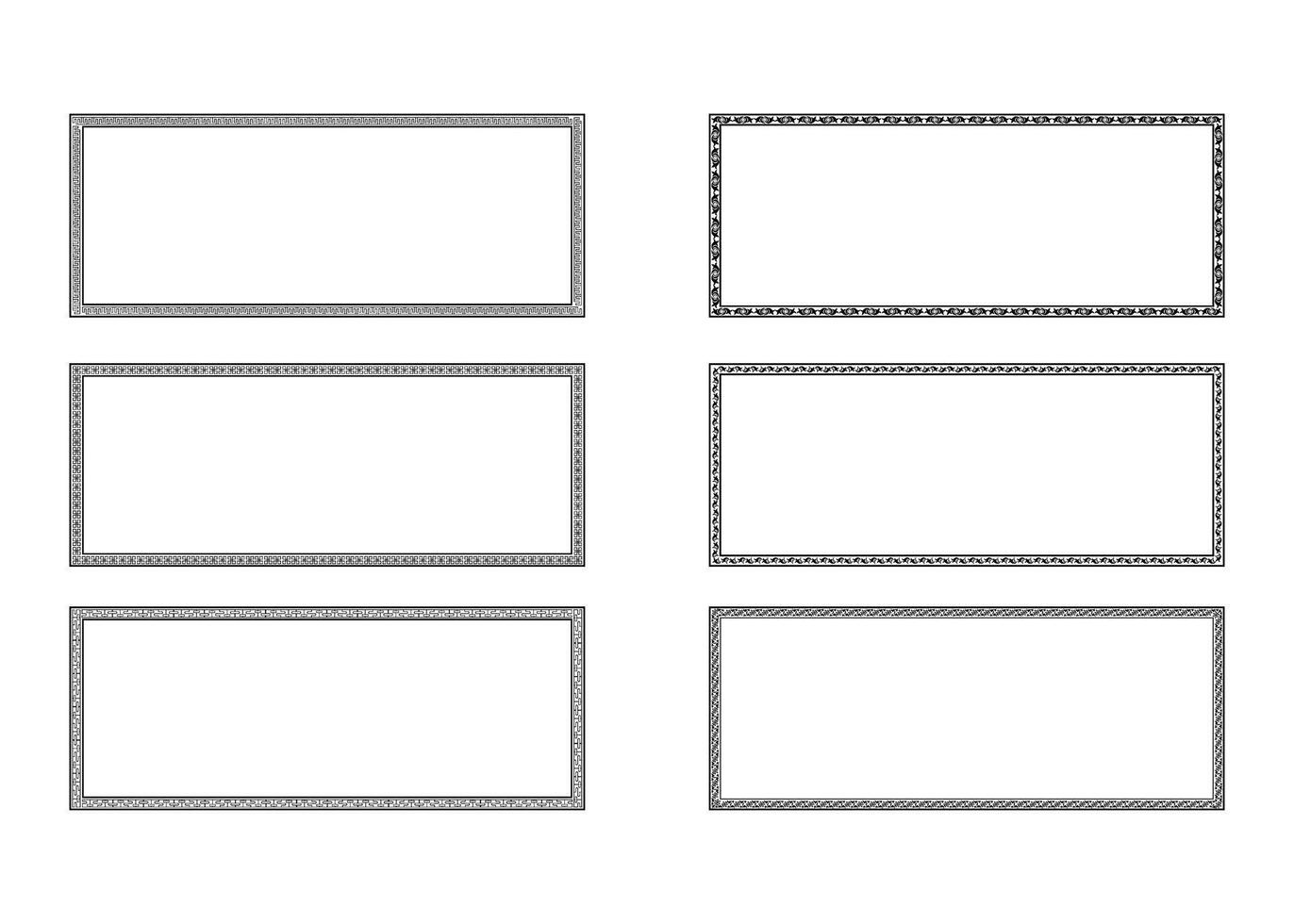 Set of blank labels with decorative borders vector