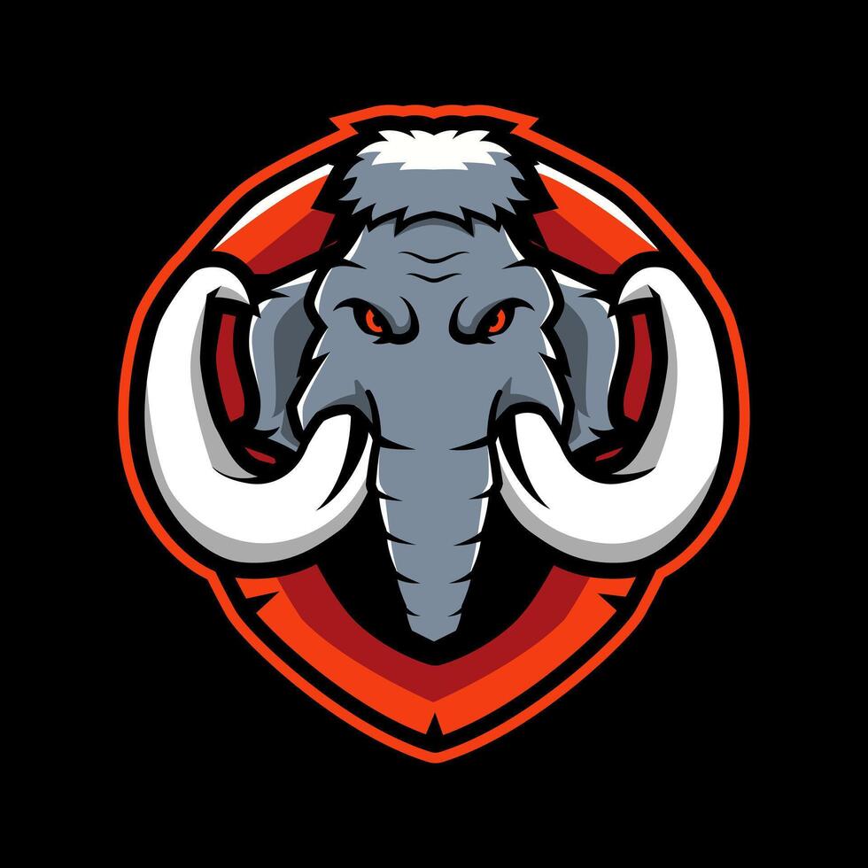 mammoth mascot logo design with modern illustration concept style for badge, emblem and t shirt printing. Elephant illustration for sport and esport team vector