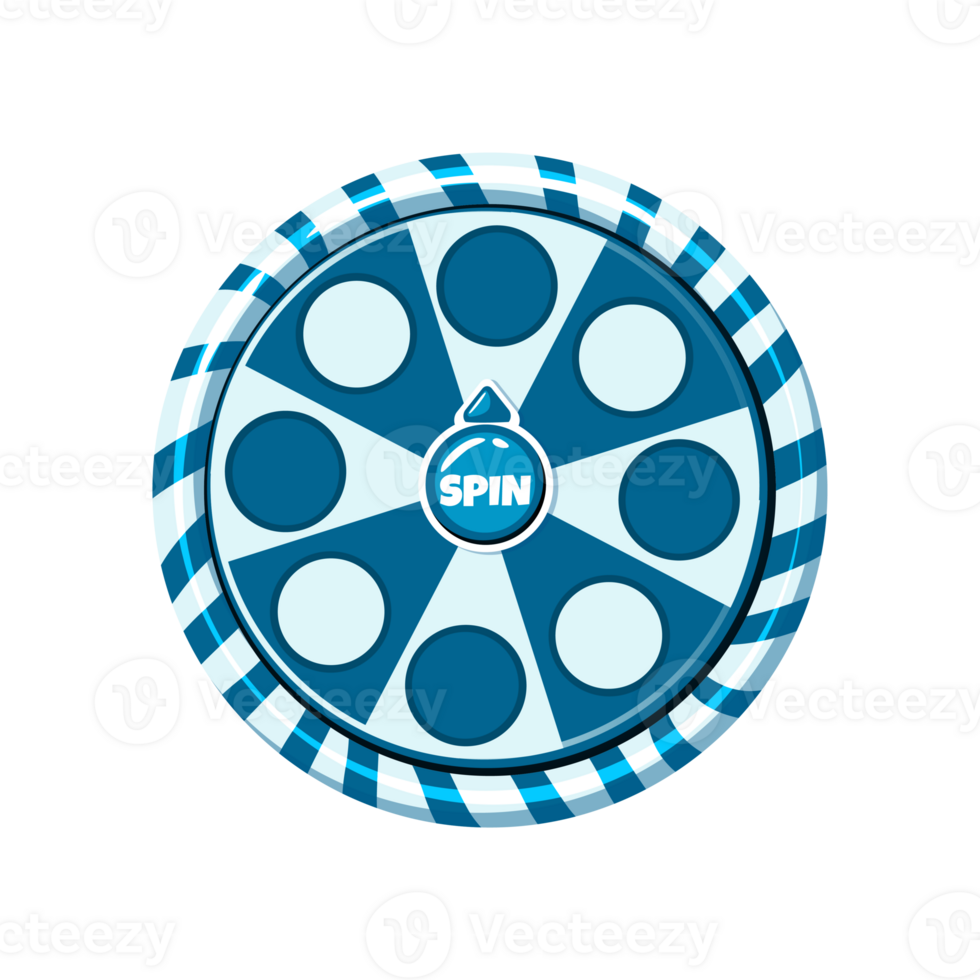 Fortune wheel Christmas or candy theme in blue color. Christmas UI daily spin wheel and arrow target for 2d games png