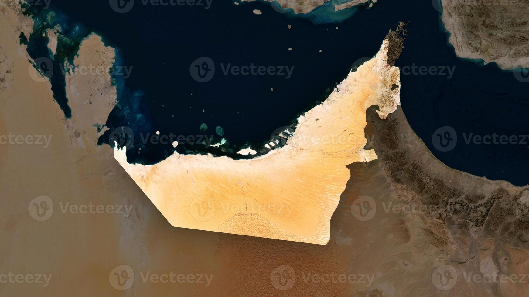 4K United Arab Emirates Territory Map in Asia, High Resolution Satellite View, Widescreen 4K Resolution photo