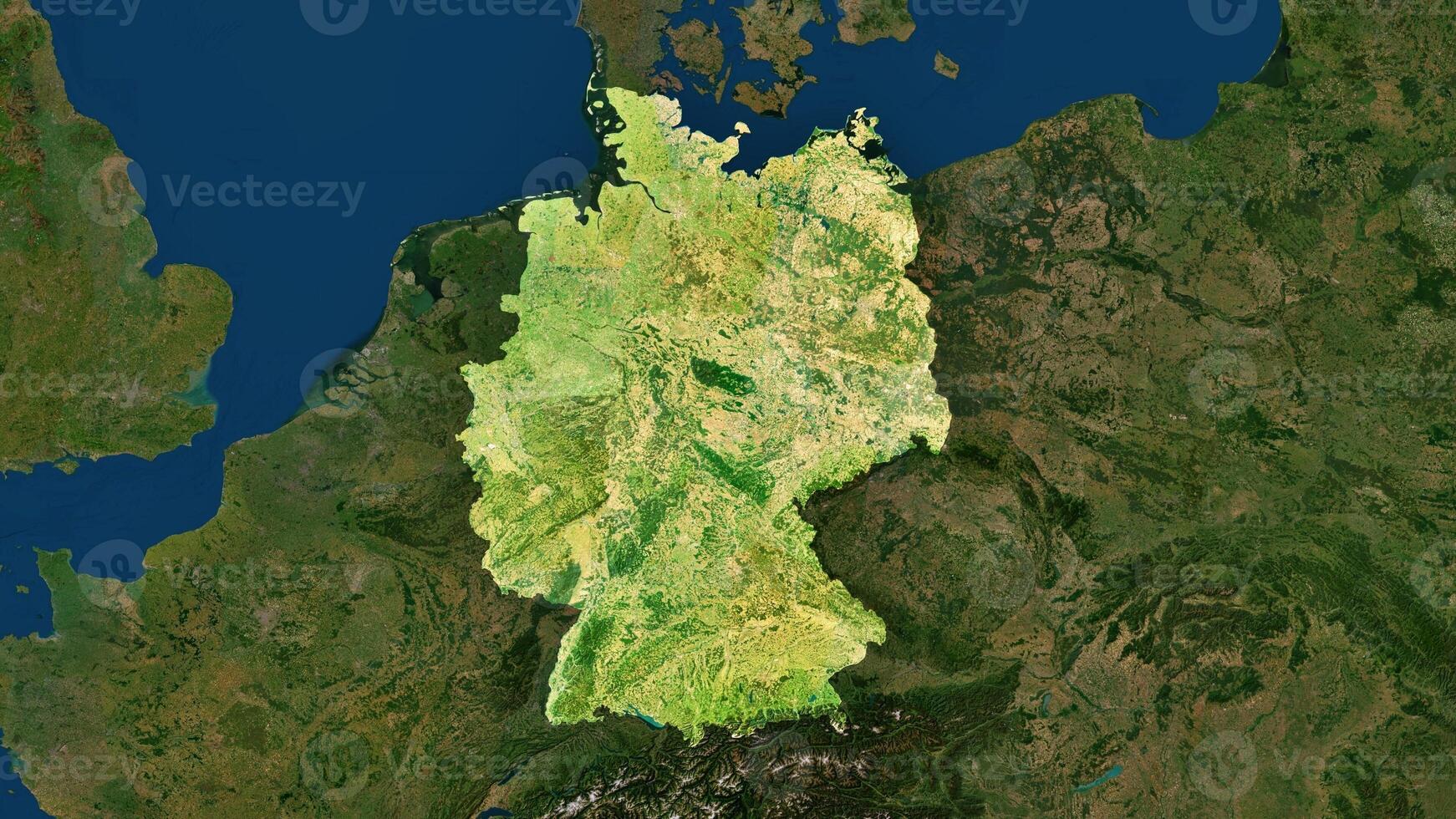 4K Germany Territory Map in Europe, High Resolution Satellite View, Widescreen 4K Resolution photo