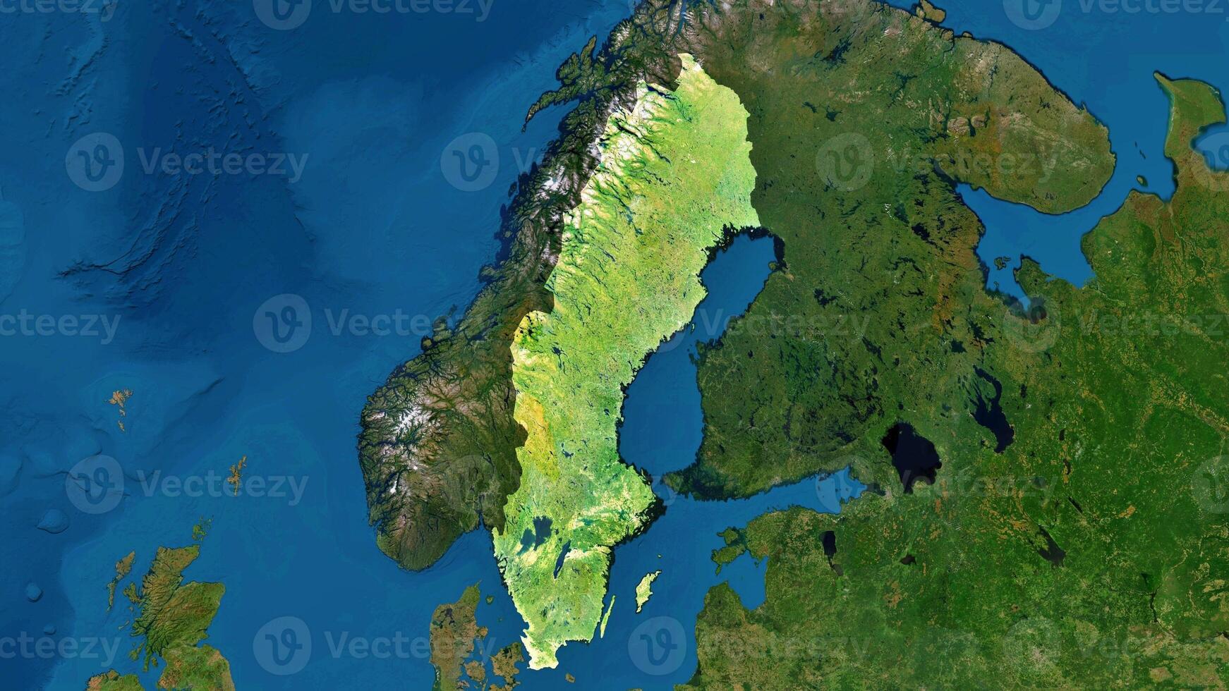 4K Sweden Territory Map in Europe, High Resolution Satellite View, Widescreen 4K Resolution photo