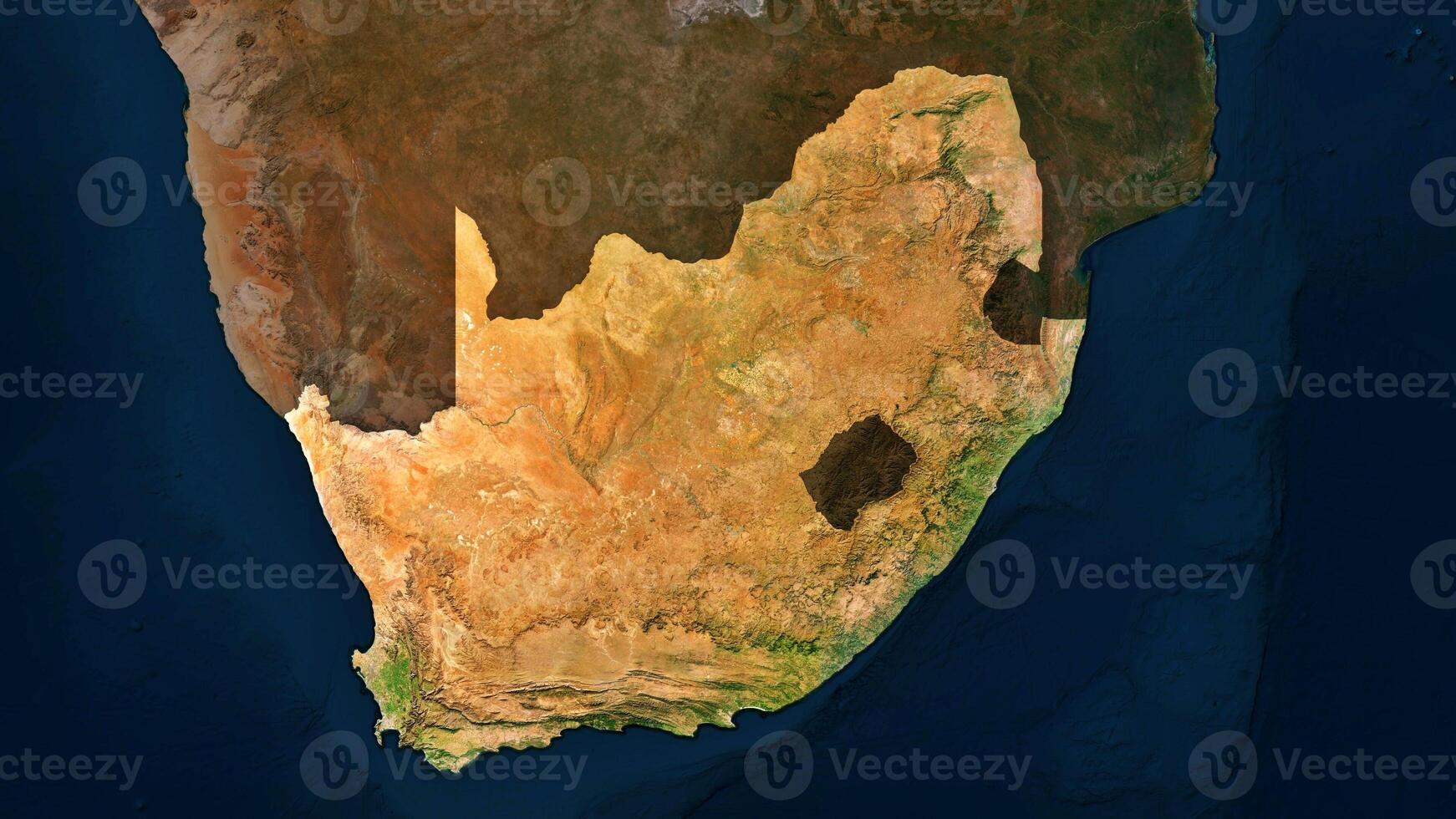 4K South Africa Territory Map in Africa, High Resolution Satellite View, Widescreen 4K Resolution photo
