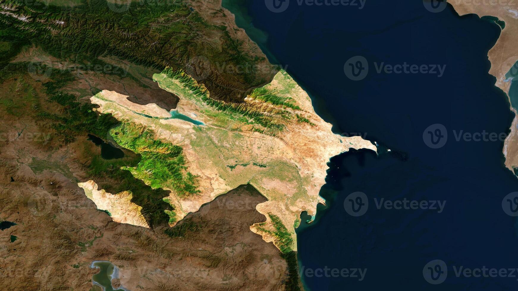 4K Azerbaijan Territory Map in Asia, High Resolution Satellite View, Widescreen 4K Resolution photo