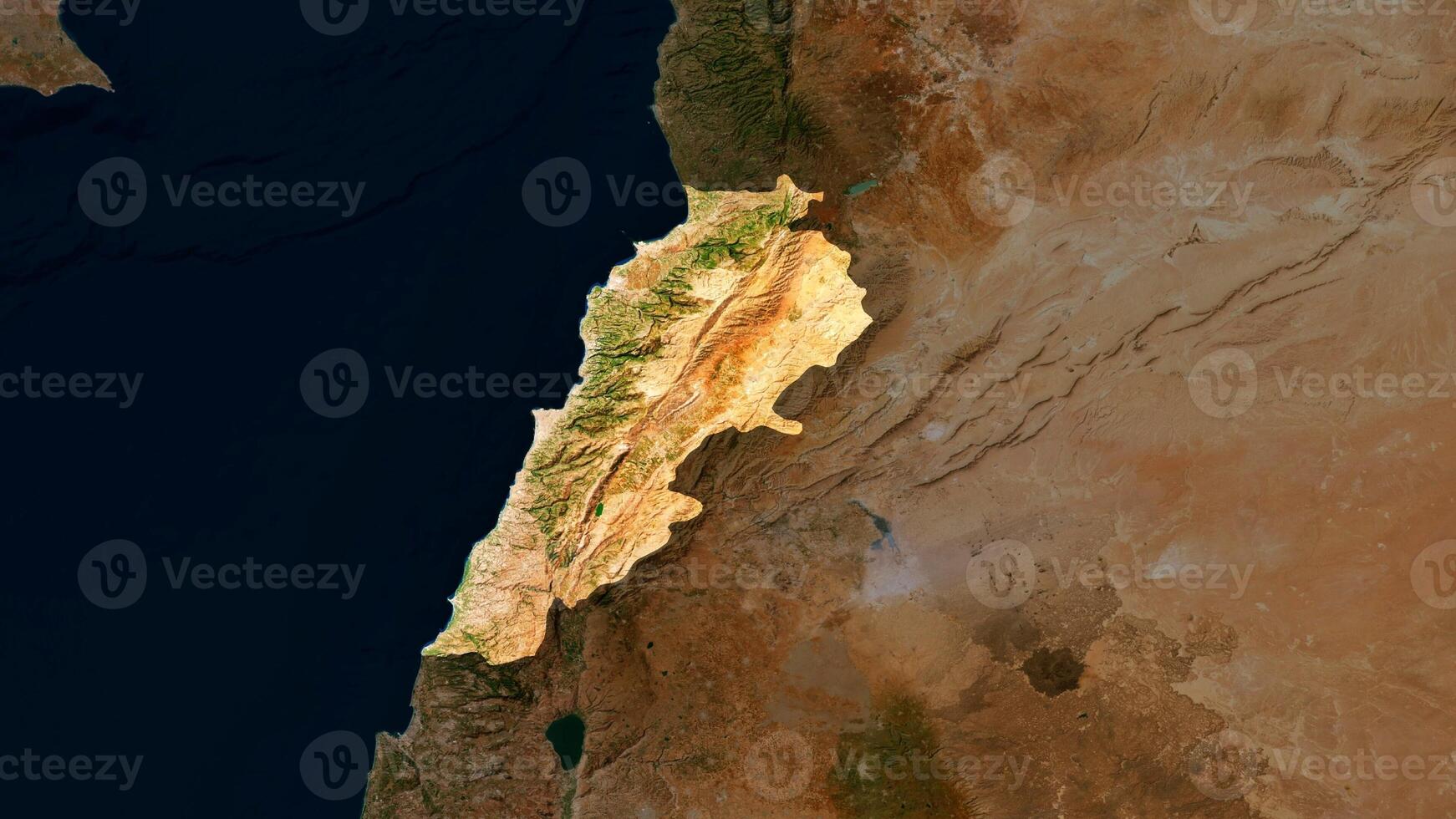4K Lebanon Territory Map in Asia, High Resolution Satellite View, Widescreen 4K Resolution photo