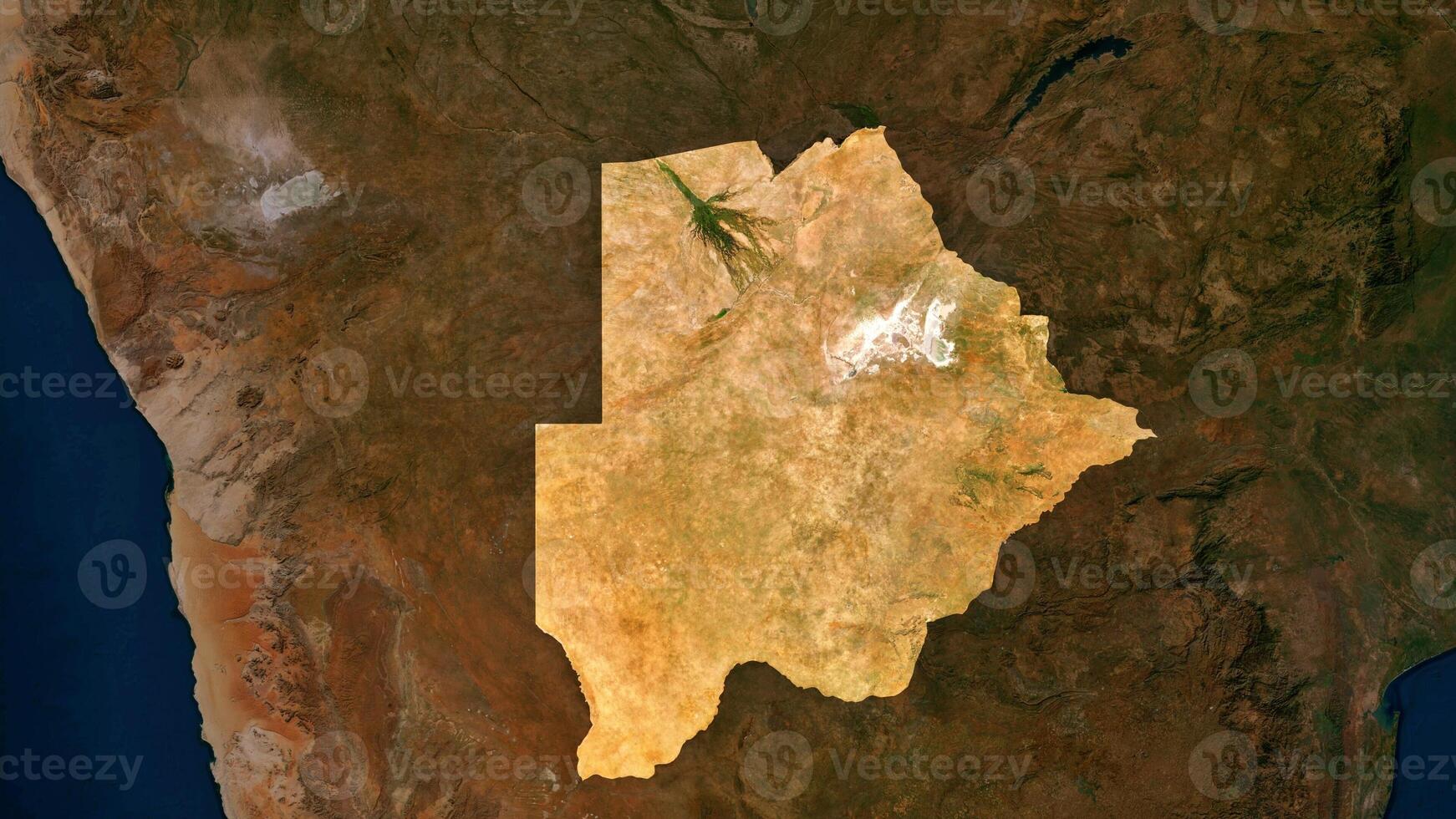 4K Botswana Territory Map in Africa, High Resolution Satellite View, Widescreen 4K Resolution photo