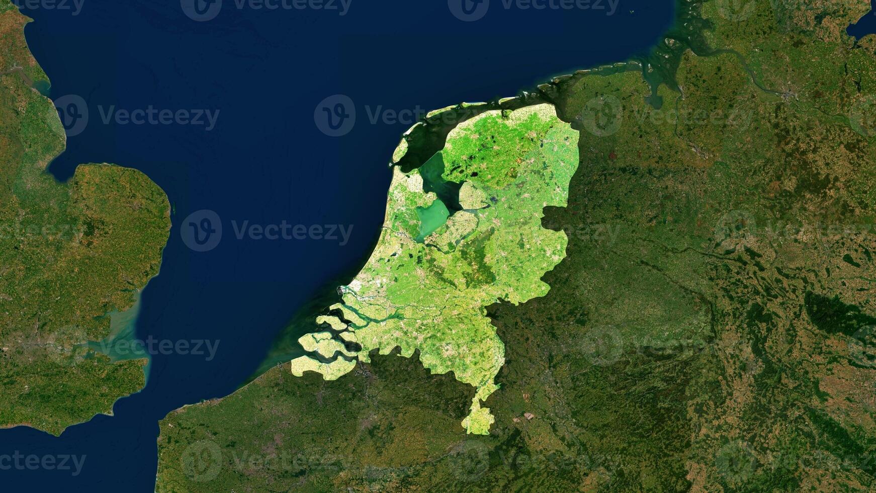 4K Netherlands, Territory Map in Europe, High Resolution Satellite View, Widescreen 4K Resolution photo
