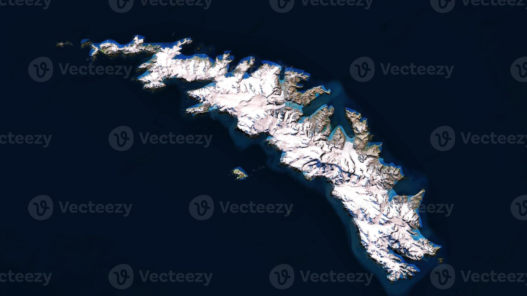 4K South Georgia and The South Sandwich Islands Territory Map, High Resolution Satellite View, Widescreen 4K Resolution photo
