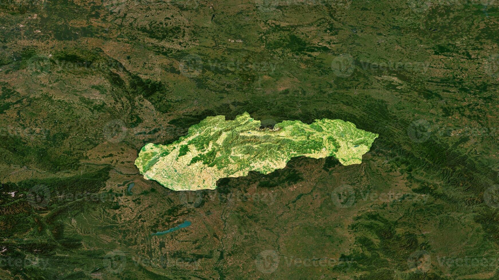 4K Slovakia Territory Map in Europe, High Resolution Satellite View, Widescreen 4K Resolution photo