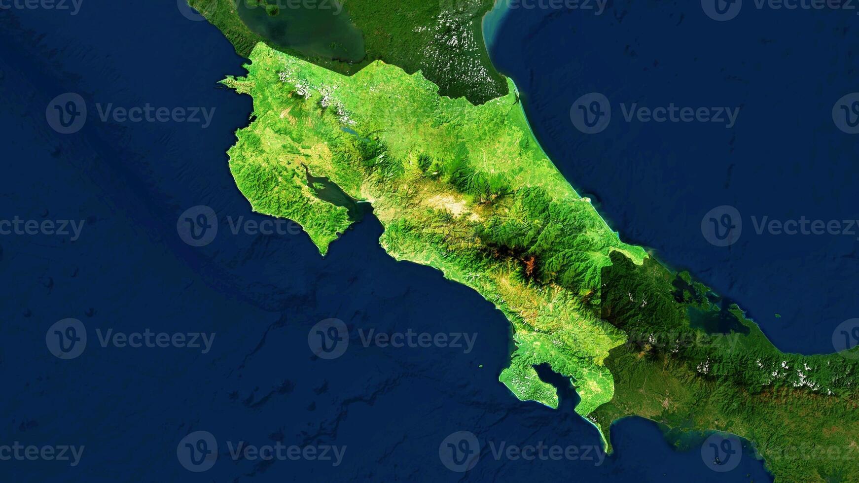 4K Costa Rica Territory Map in Central America, High Resolution Satellite View, Widescreen 4K Resolution photo