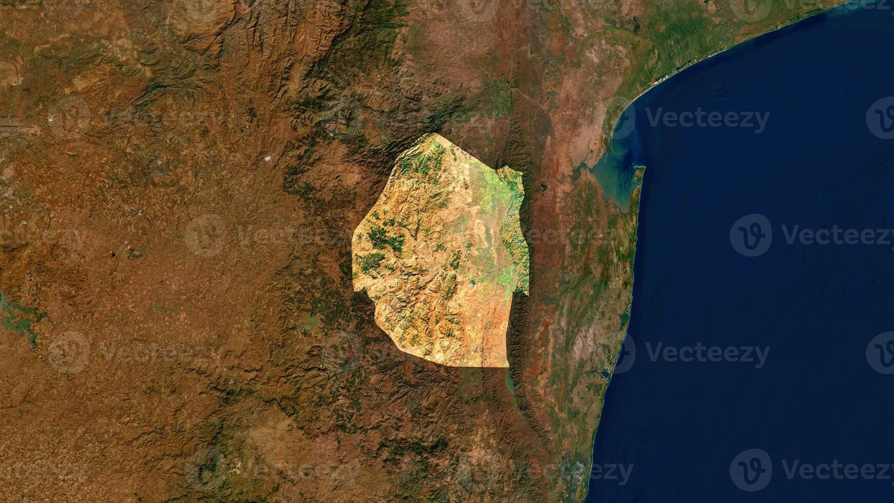 4K Eswatini Territory Map in Africa, High Resolution Satellite View, Widescreen 4K Resolution photo