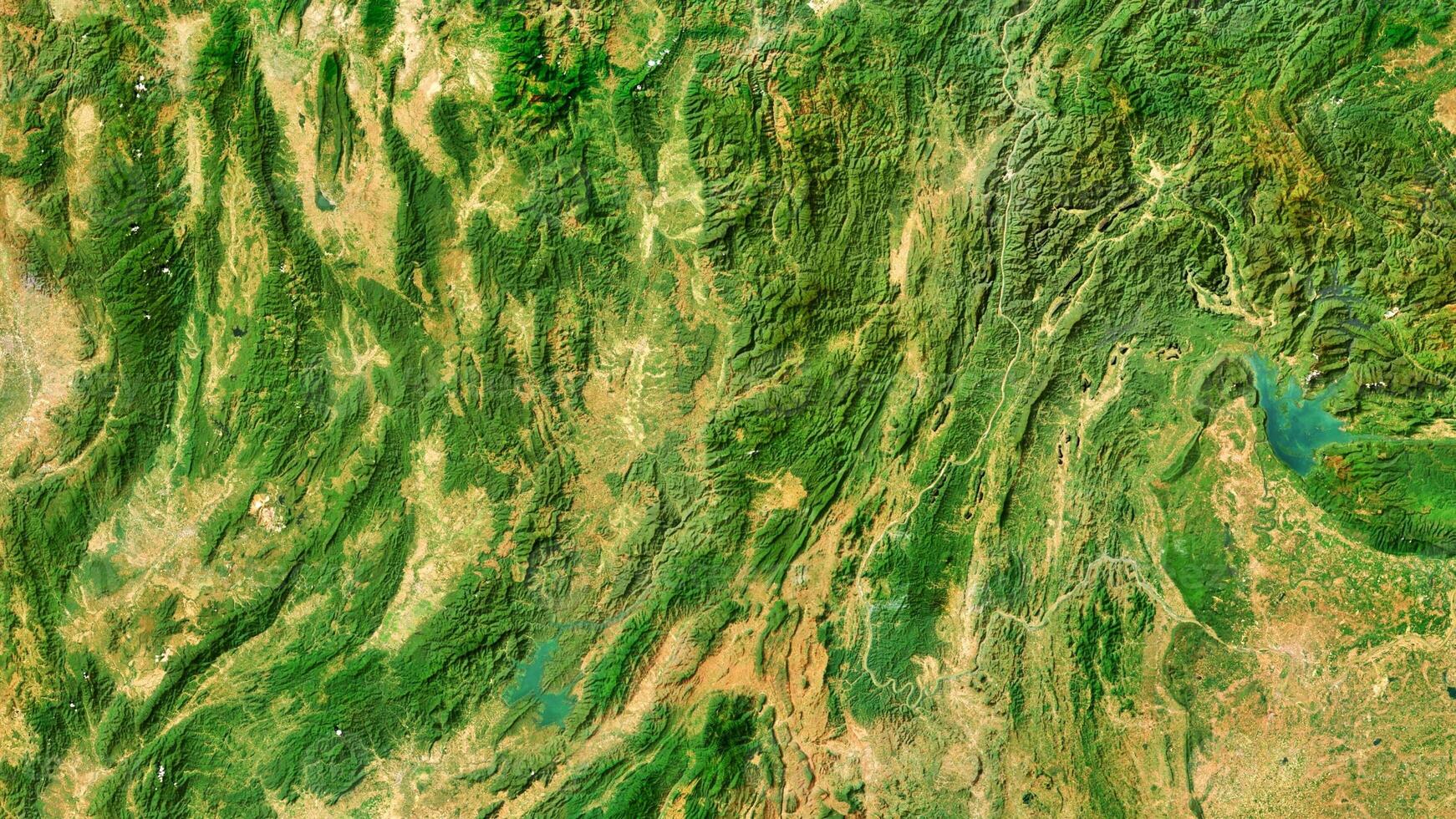 4K Amazing Scenic in Laos and Thailand Border, High Resolution Satellite View With No Border, Widescreen 4K Resolution photo