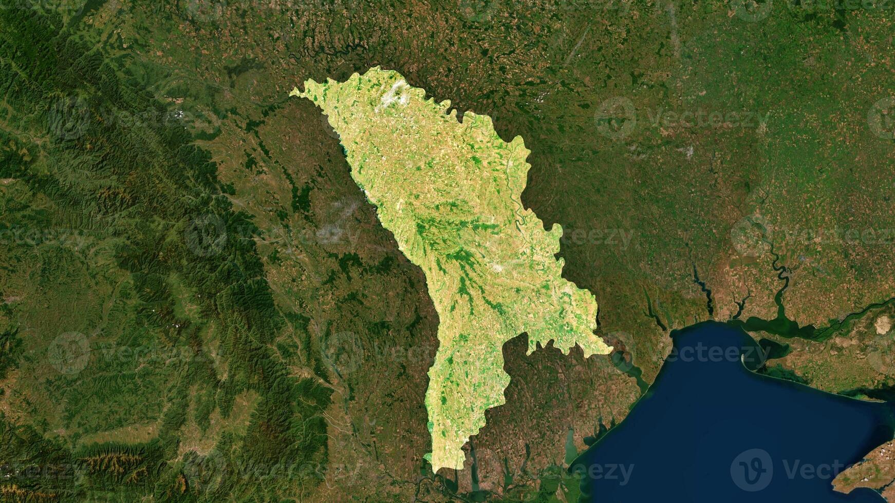 4K Moldova Territory Map in Europe, High Resolution Satellite View, Widescreen 4K Resolution photo