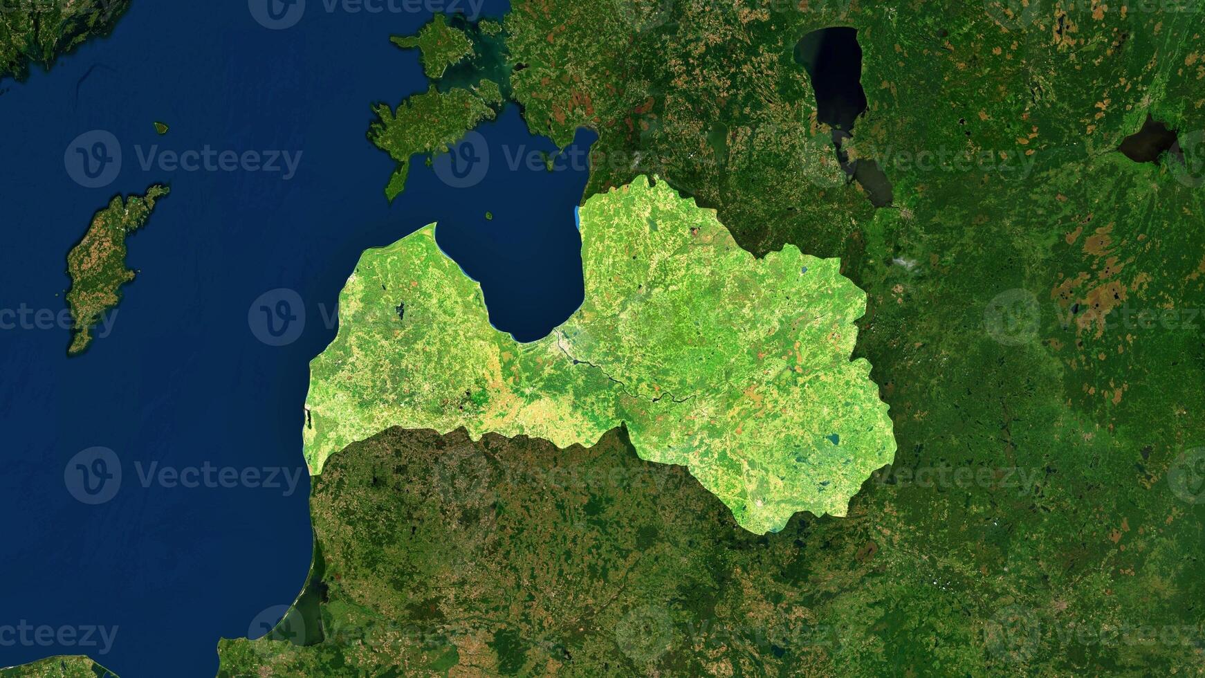 4K Latvia Territory Map in Europe, High Resolution Satellite View, Widescreen 4K Resolution photo