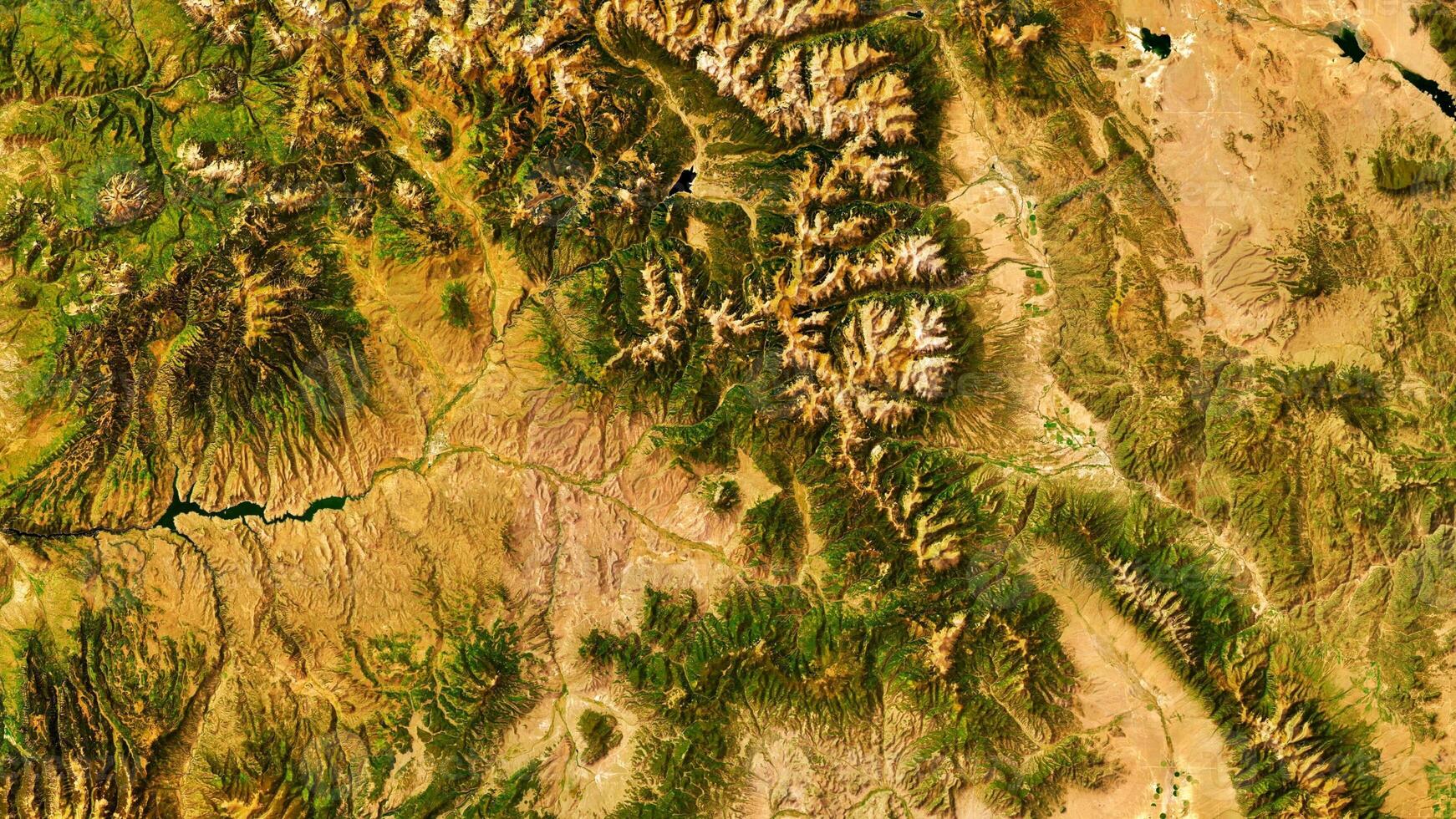 4K Colorado Mountain Area in Usa Map, High Resolution Satellite View With No Border, Widescreen 4K Resolution photo