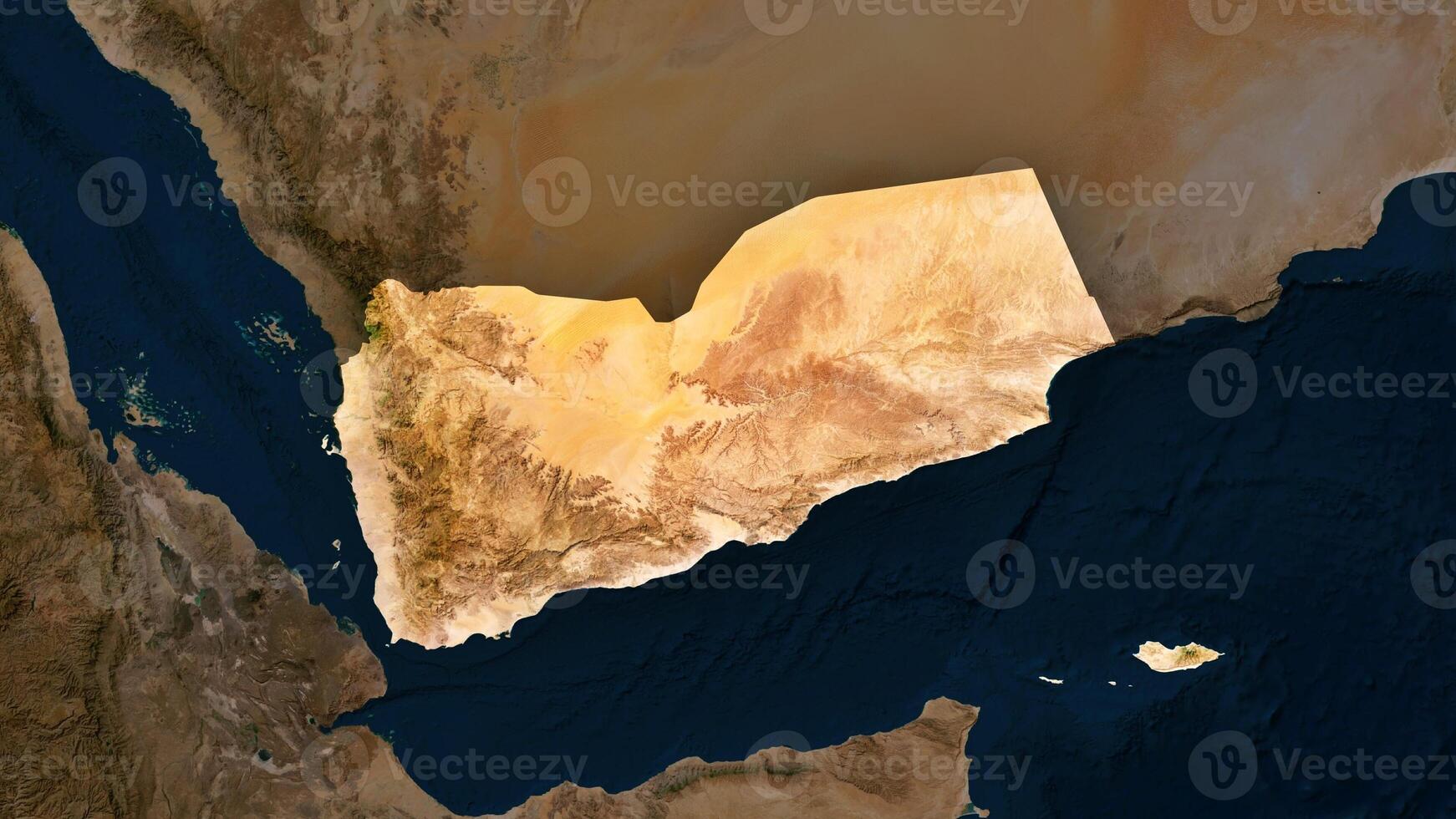 4K Yemen Territory Map in Asia, High Resolution Satellite View, Widescreen 4K Resolution photo
