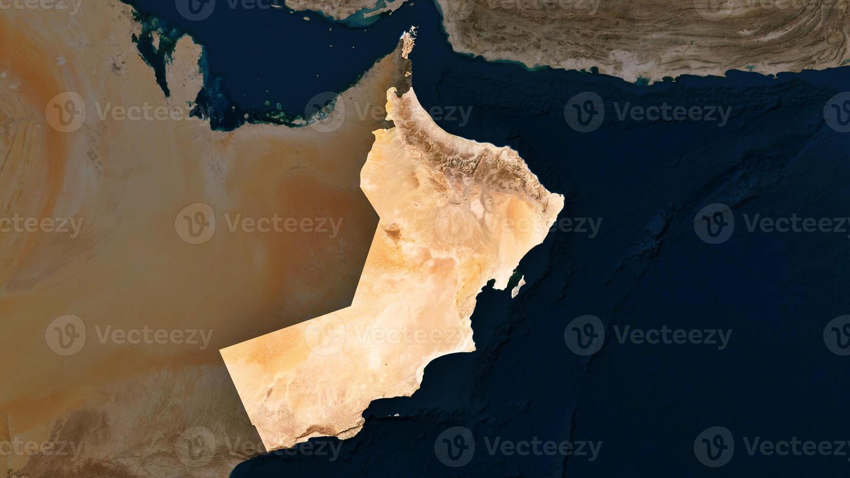 4K Oman Territory Map in Asia, High Resolution Satellite View, Widescreen 4K Resolution photo