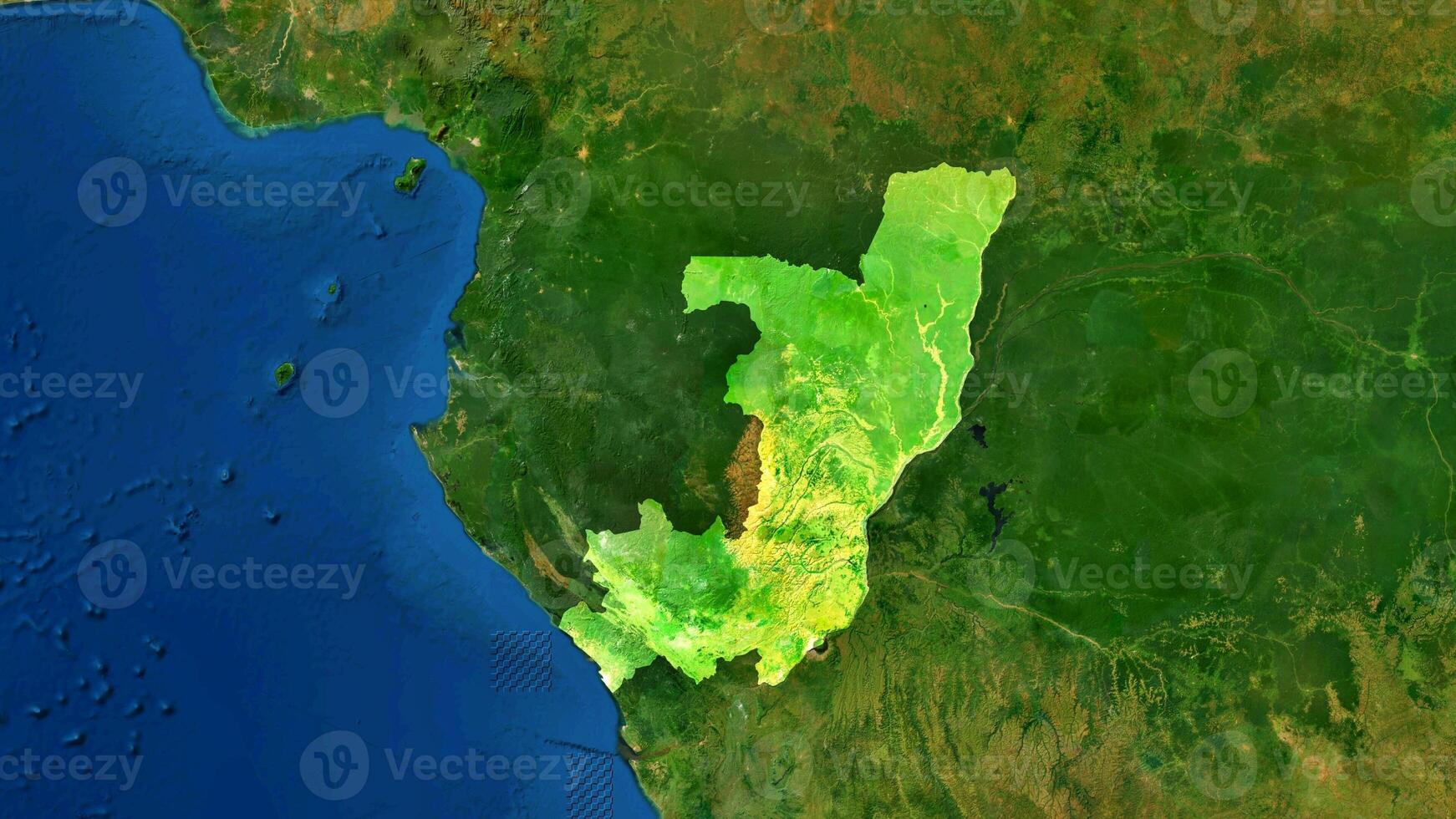 4K Congo Territory Map in Africa, High Resolution Satellite View, Widescreen 4K Resolution photo