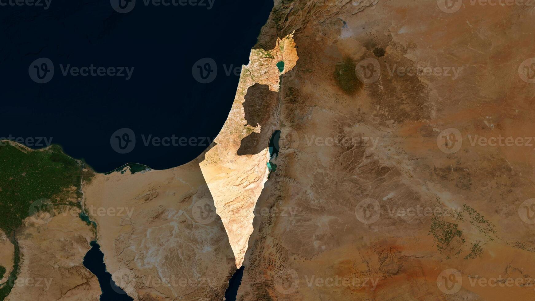 4K Israel Territory Map in Asia, High Resolution Satellite View, Widescreen 4K Resolution photo