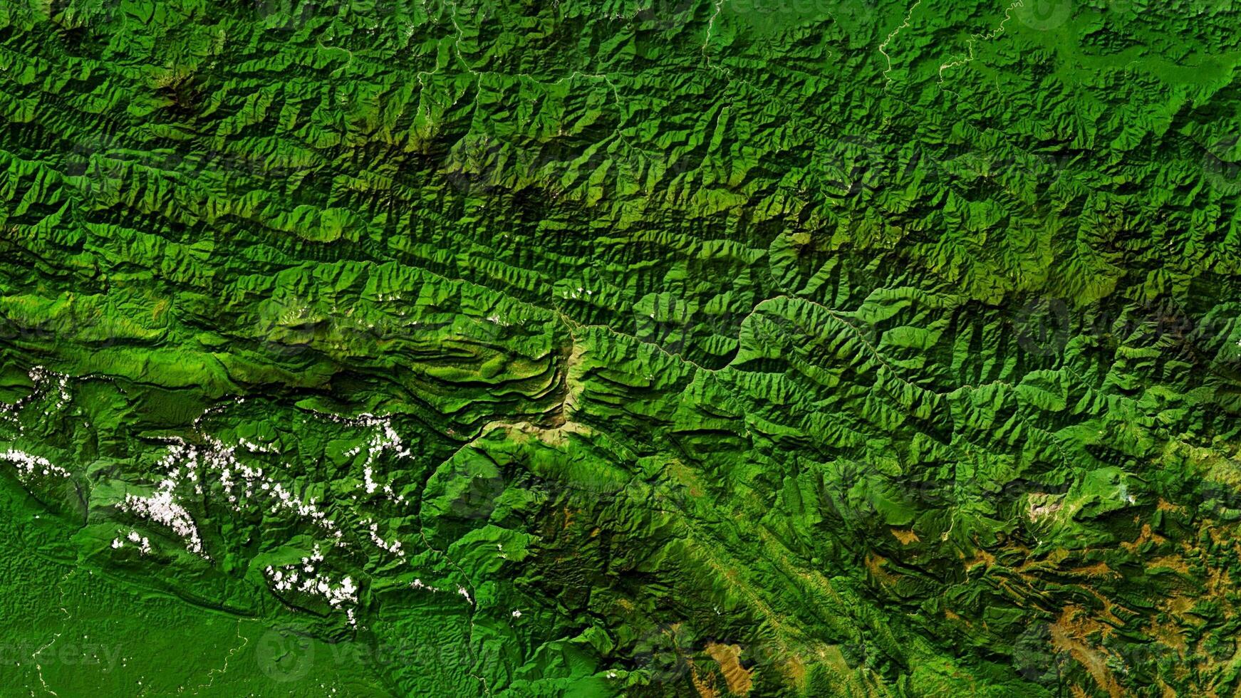4K Scenic Mountains of Papua New Guinea Map, High Resolution Satellite View With No Border, Widescreen 4K Resolution photo
