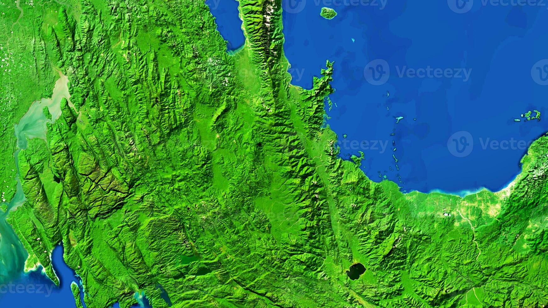 4K Nabire of West Papua Indonesia Map, High Resolution Satellite View With No Border, Widescreen 4K Resolution photo