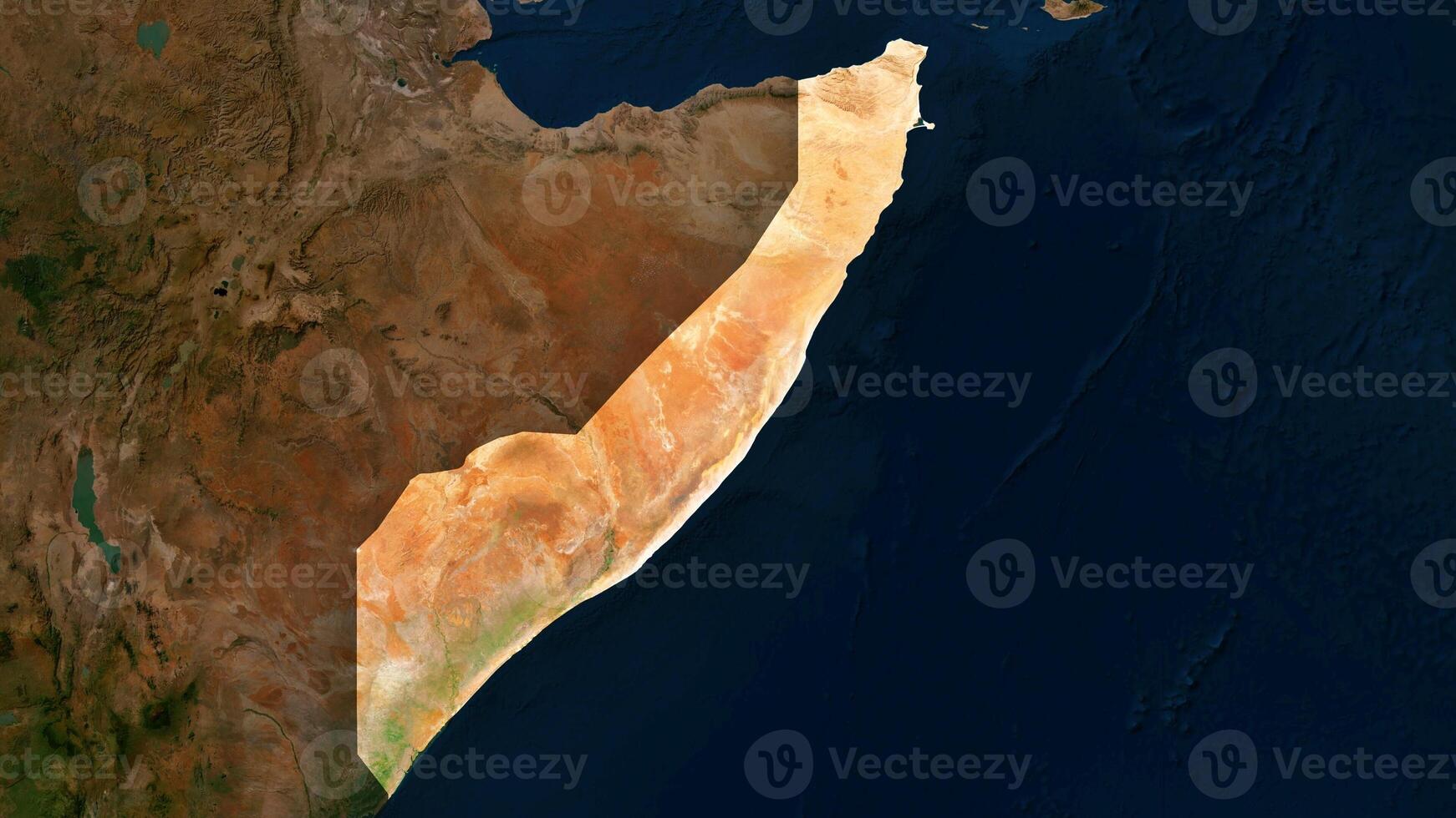4K Somali Territory Map in Africa, High Resolution Satellite View, Widescreen 4K Resolution photo