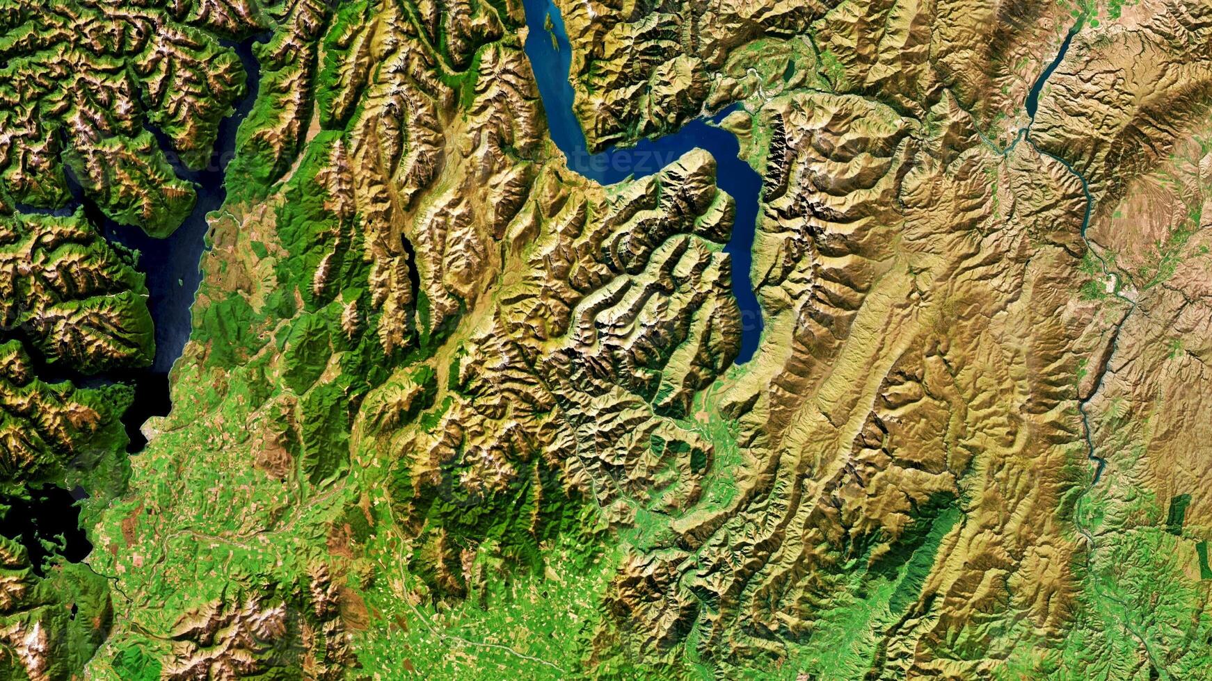 4K New Zealand Map, High Resolution Satellite View With No Border, Widescreen 4K Resolution photo
