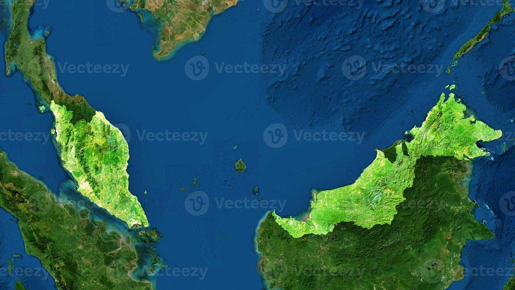 4K Malaysia Territory Map in Asia, High Resolution Satellite View, Widescreen 4K Resolution photo