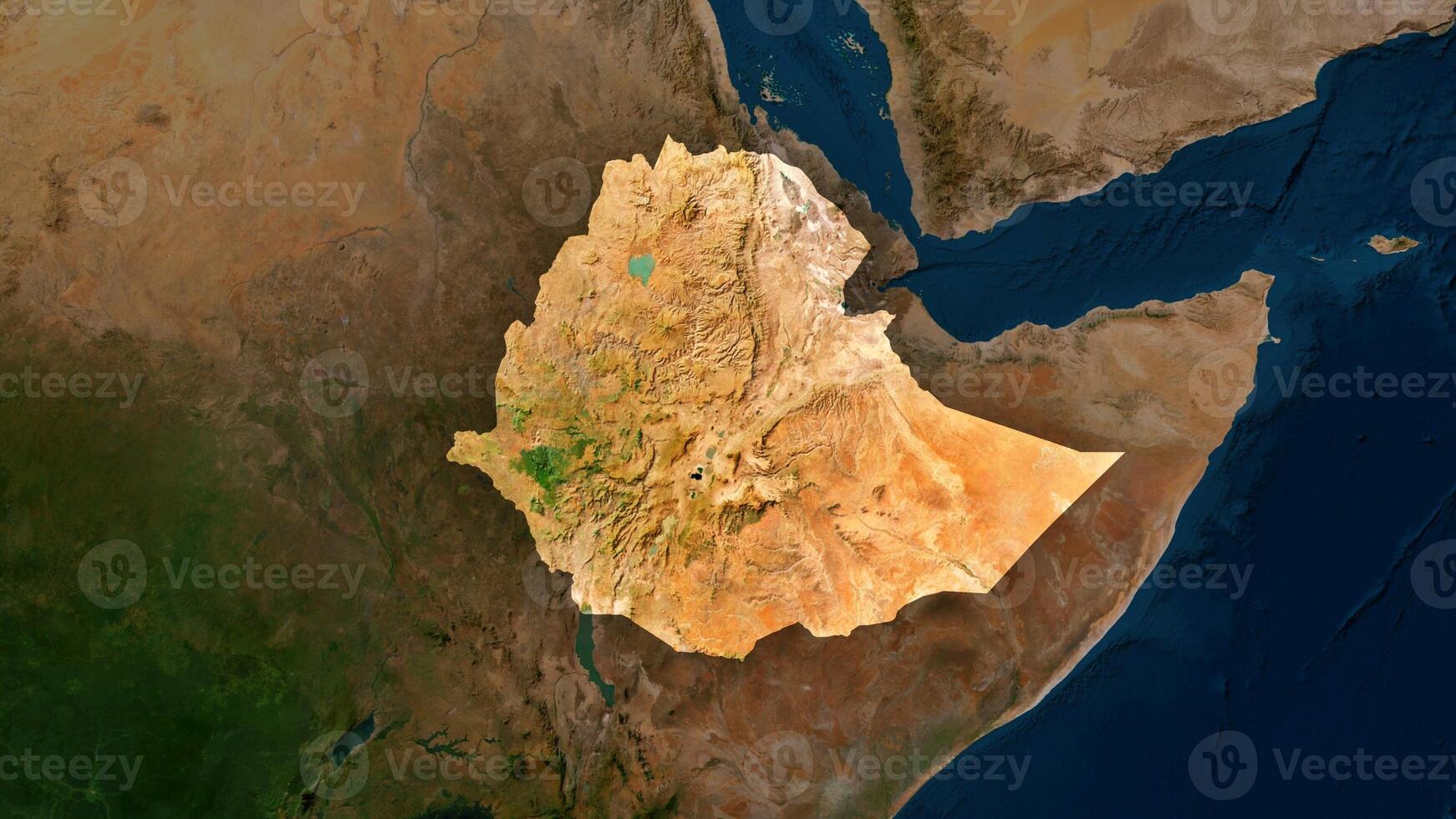 4K Ethiopia Territory Map in Africa, High Resolution Satellite View, Widescreen 4K Resolution photo