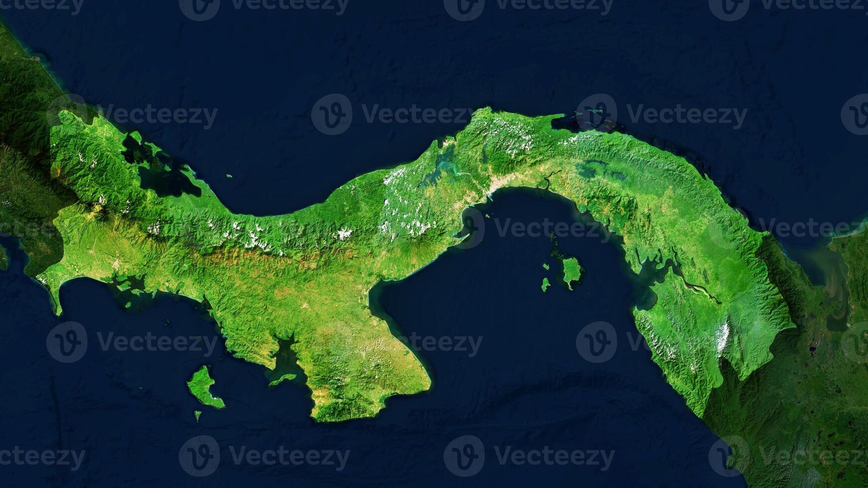 4K Panama Territory Map in Central America, High Resolution Satellite View, Widescreen 4K Resolution photo