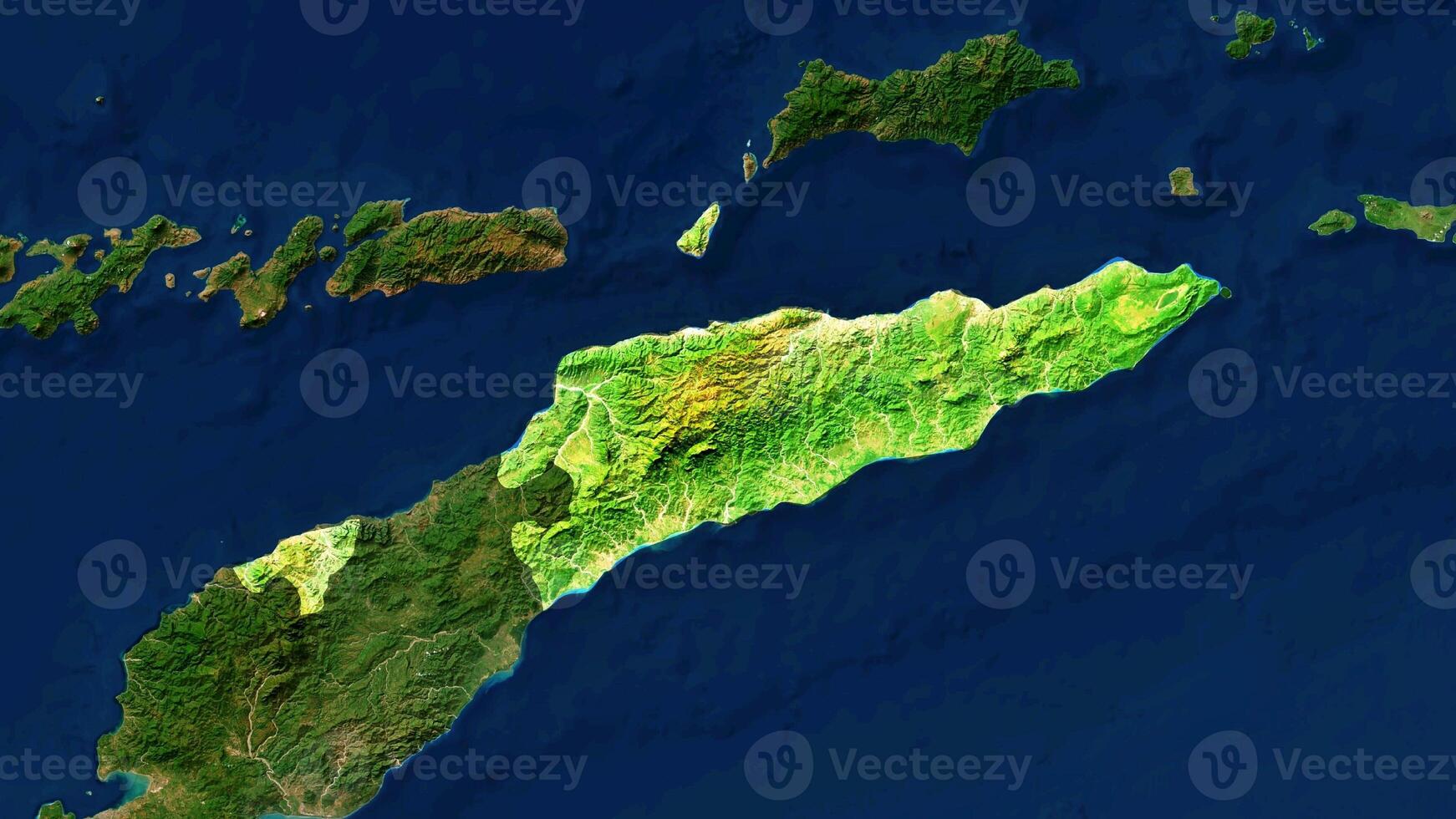 4K Timor Leste Territory Map in Asia, High Resolution Satellite View, Widescreen 4K Resolution photo