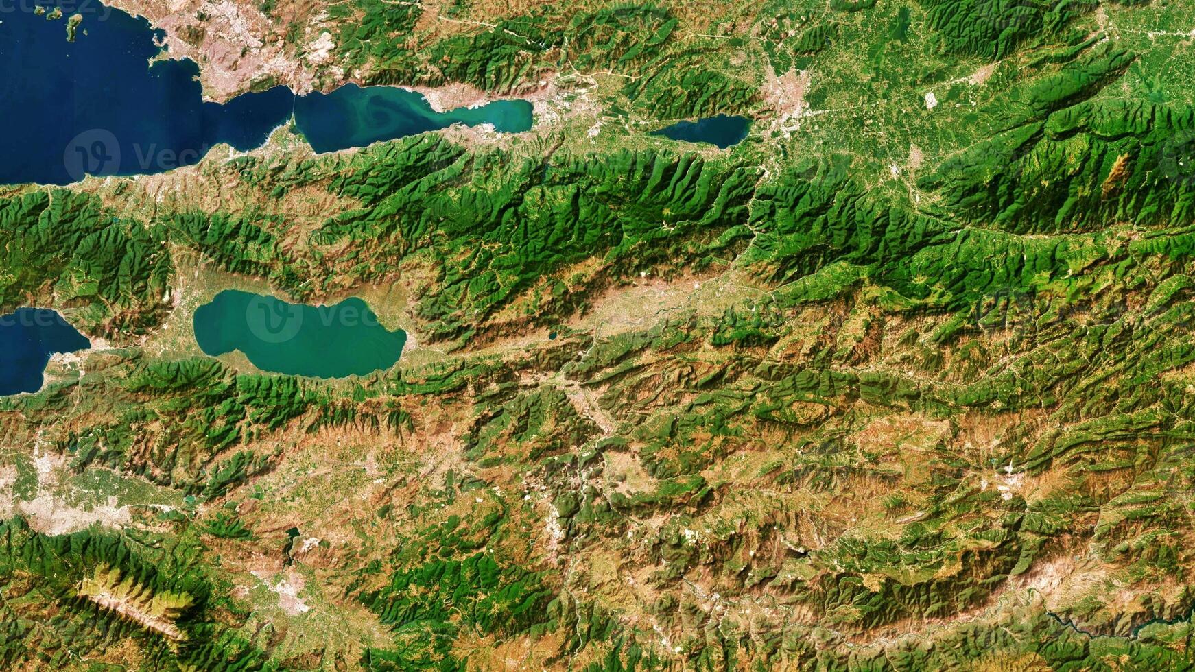 4K Iznik Lake of Turkiye Map, High Resolution Satellite View With No Border, Widescreen 4K Resolution photo