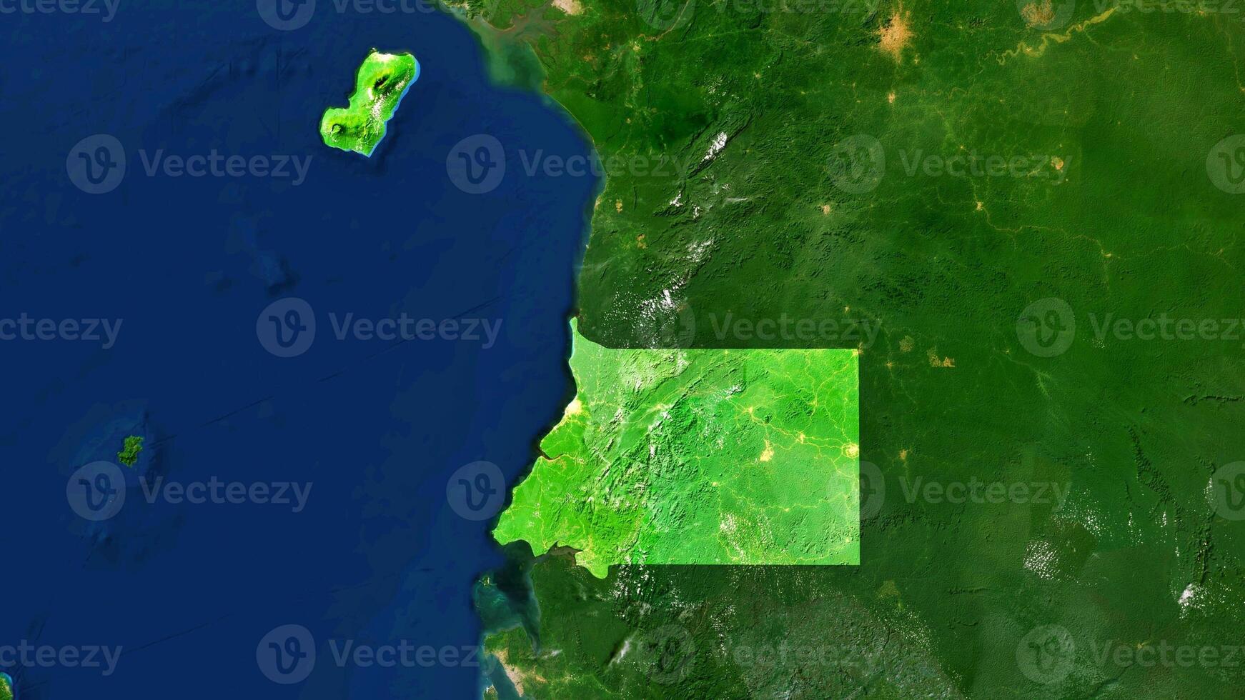 4K Equatorial Guinea Territory Map in Africa, High Resolution Satellite View, Widescreen 4K Resolution photo