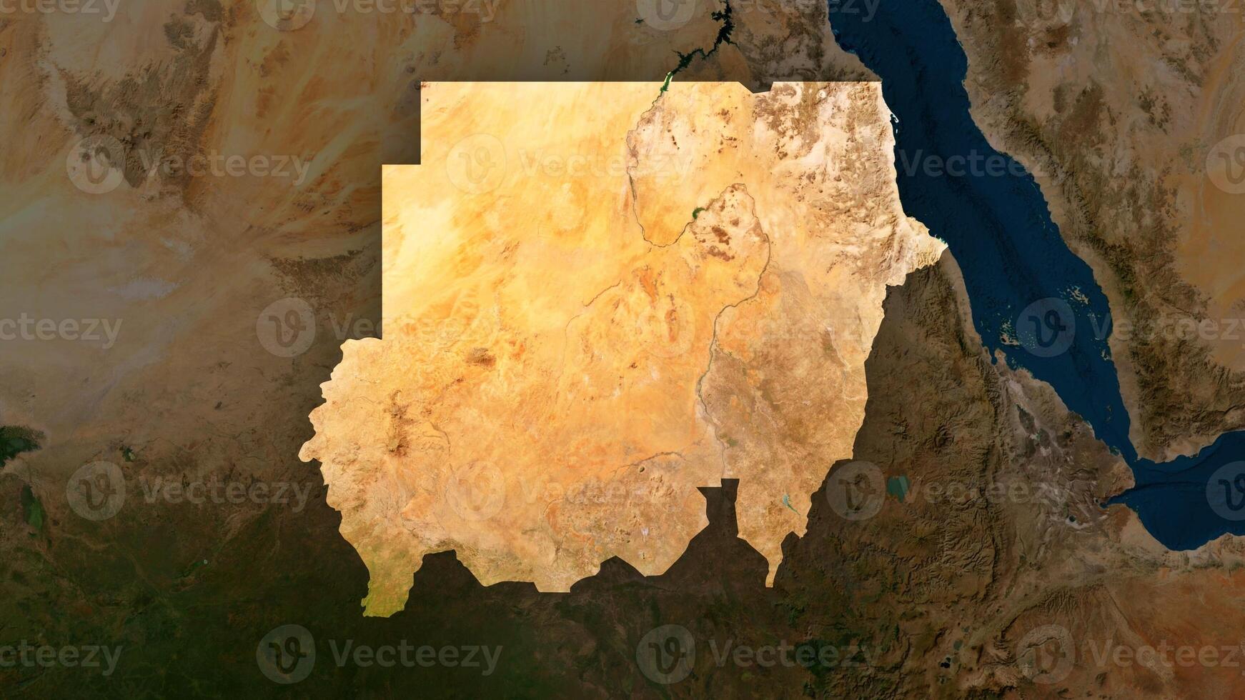 4K Sudan Territory Map in Africa, High Resolution Satellite View, Widescreen 4K Resolution photo