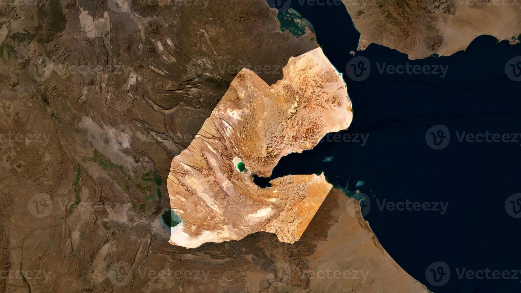 4K Djibouti Territory Map in Africa, High Resolution Satellite View, Widescreen 4K Resolution photo