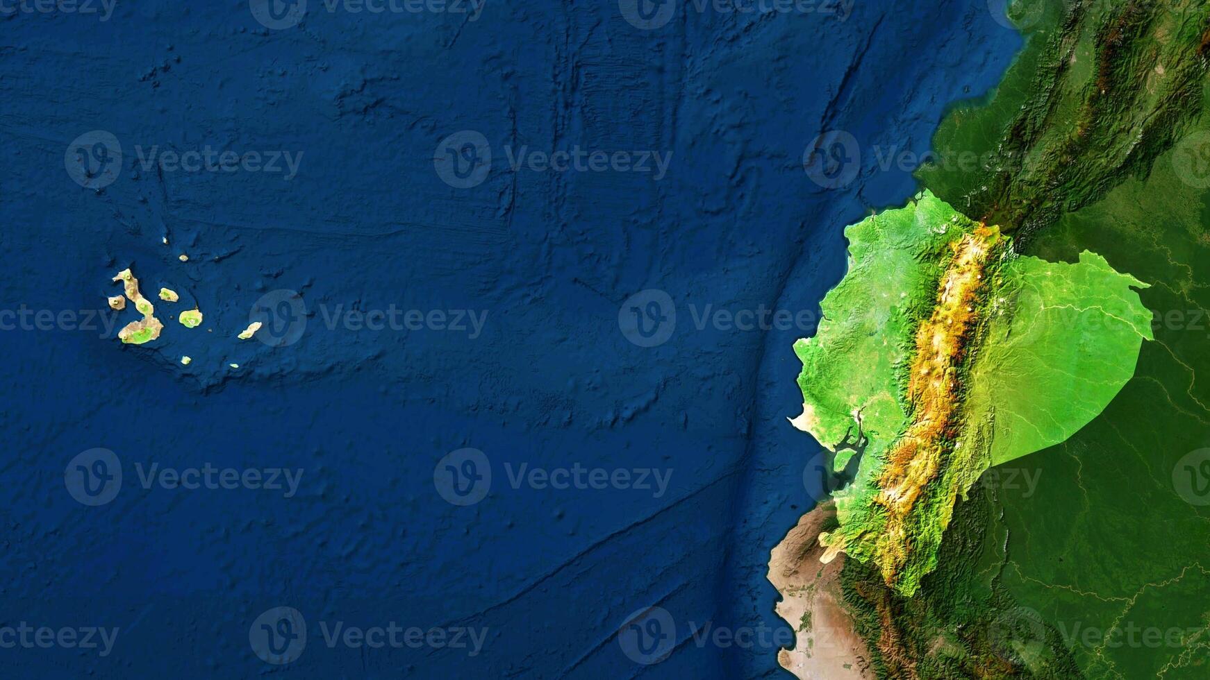 4K Ecuador Territory Map in South America, High Resolution Satellite View, Widescreen 4K Resolution photo