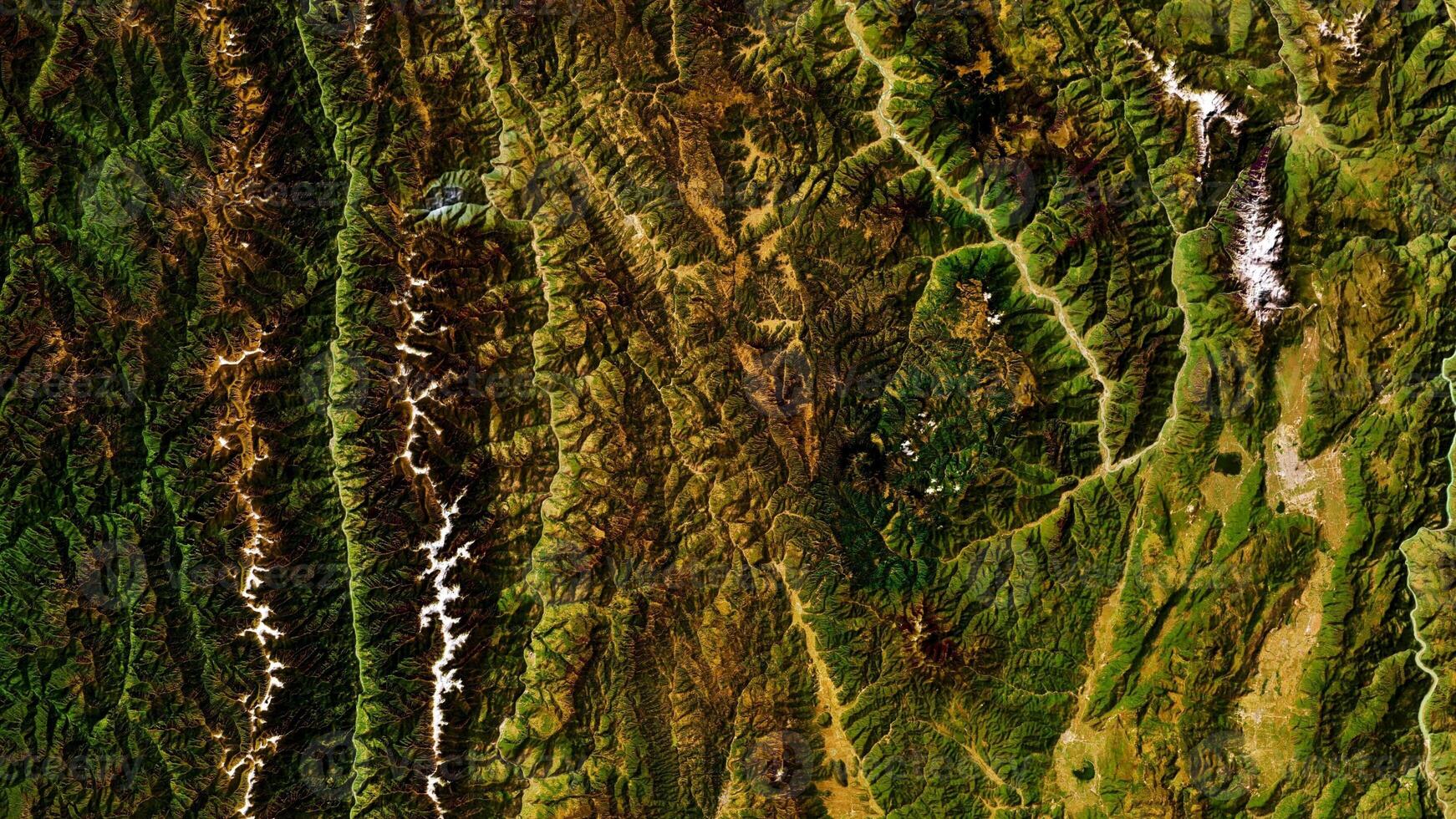 4K Yunan Mountains in China Map, High Resolution Satellite View With No Border, Widescreen 4K Resolution photo