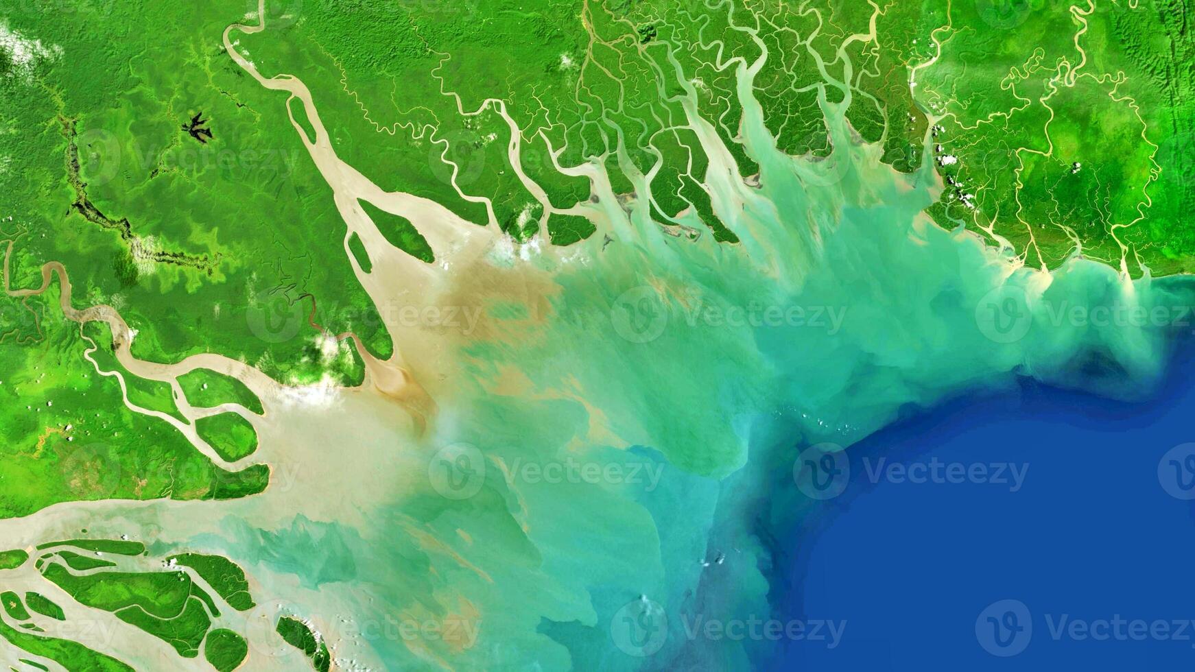 4K Kikori of Papua New Guinea Map, High Resolution Satellite View With No Border, Widescreen 4K Resolution photo
