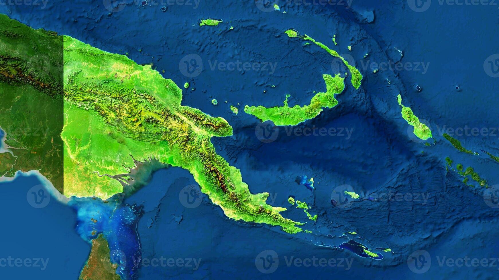 4K Papua New Guinea Territory Map, High Resolution Satellite View, Widescreen 4K Resolution photo