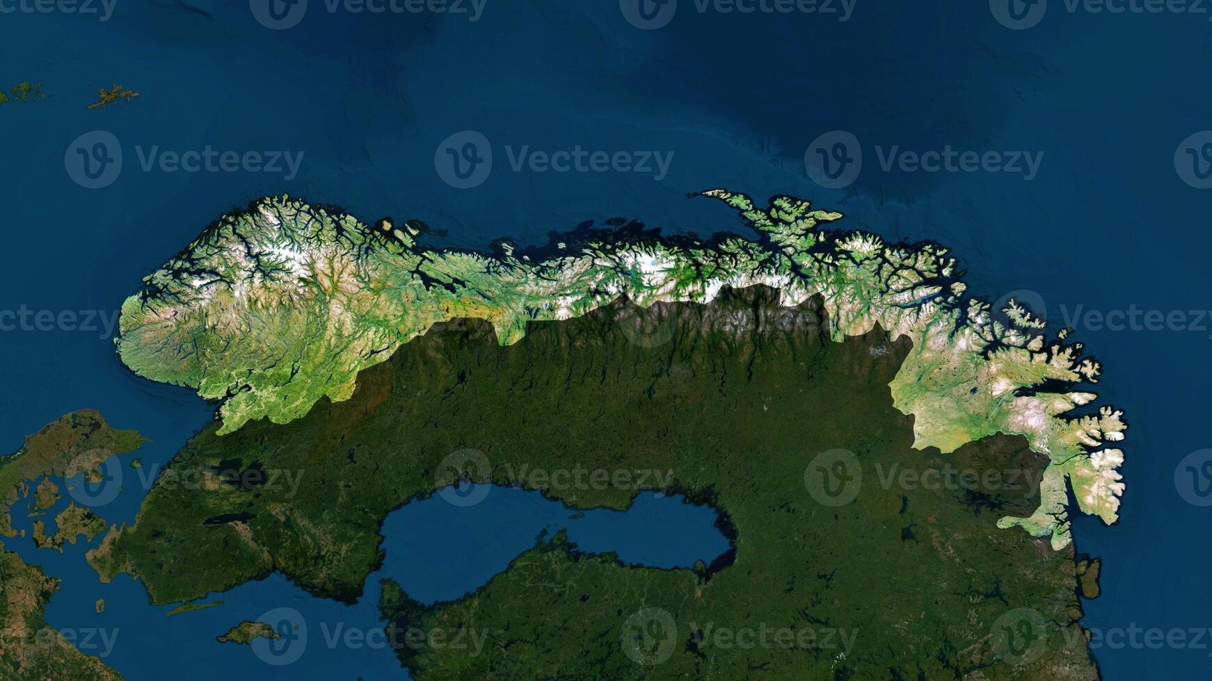 4K Norway Territory Map in Europe, High Resolution Satellite View, Widescreen 4K Resolution photo