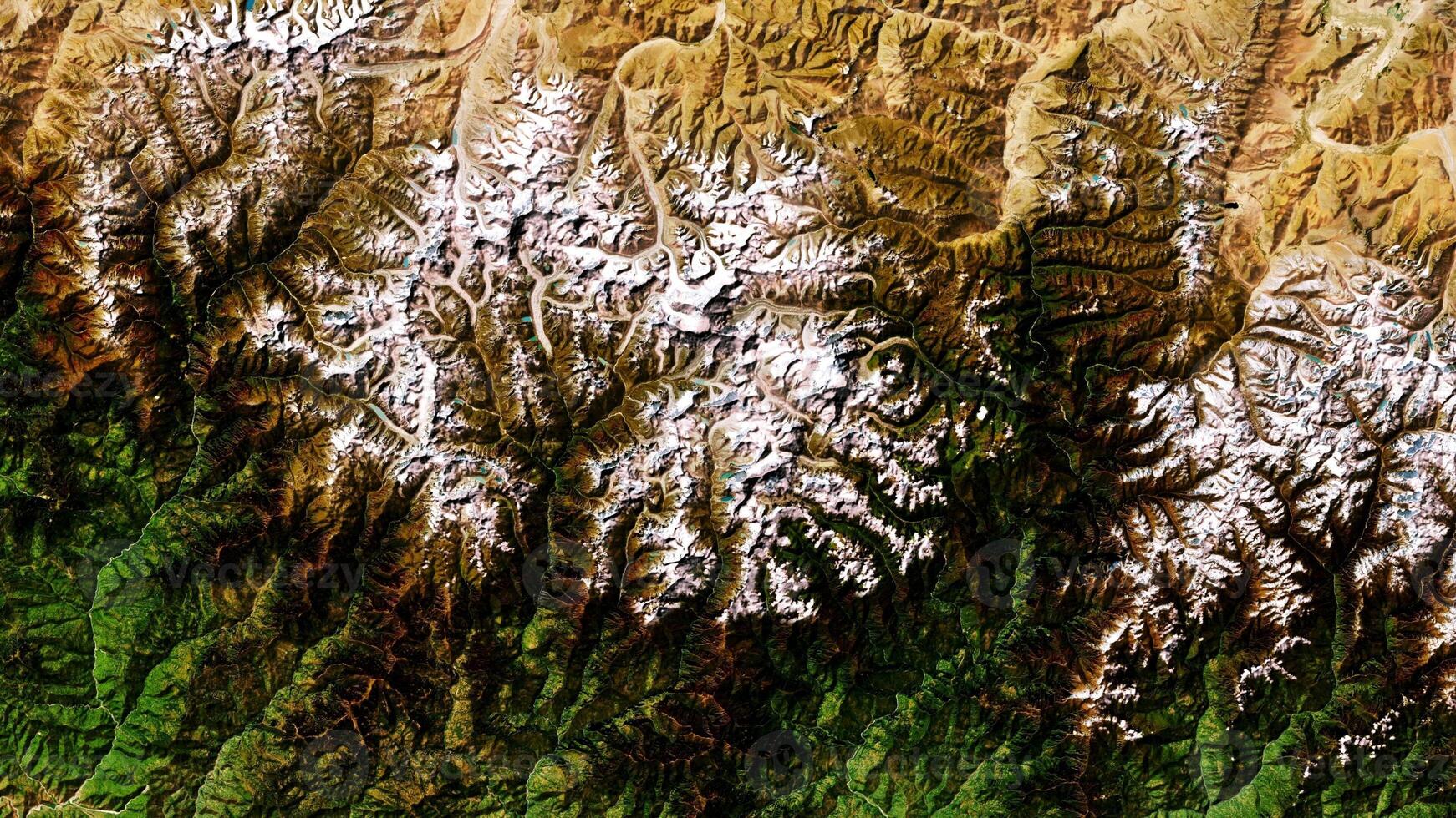 4K Everest Mountain of Nepal Map, High Resolution Satellite View With No Border, Widescreen 4K Resolution photo