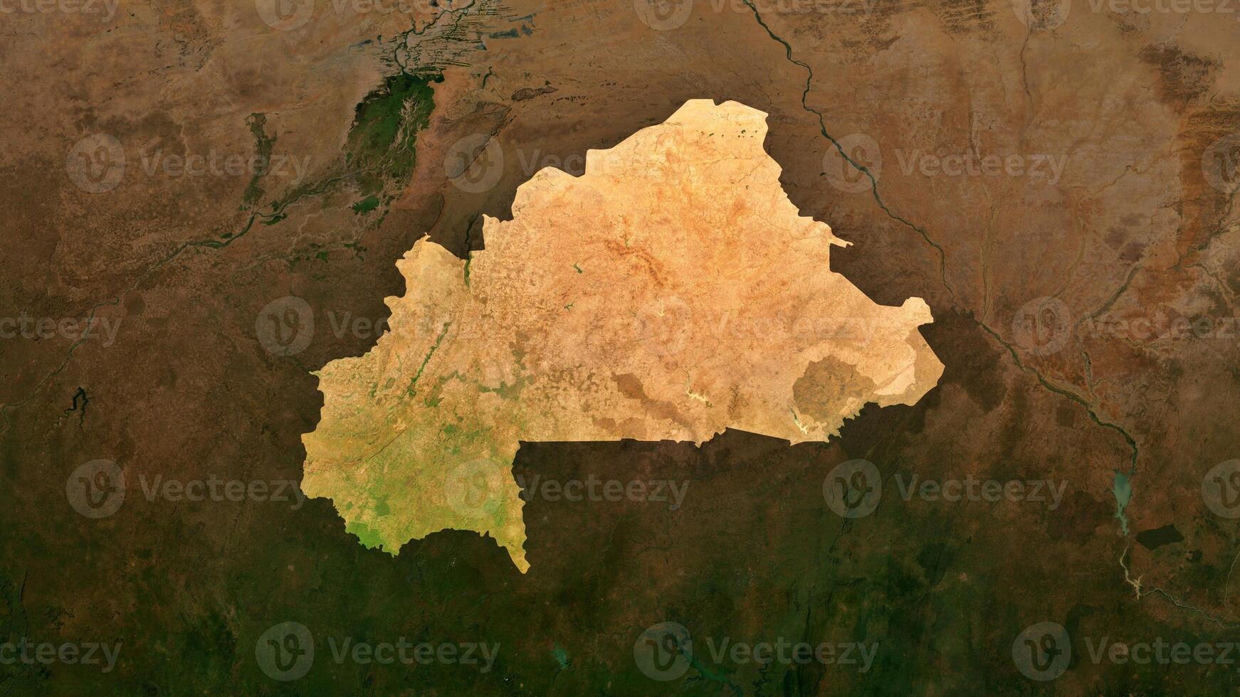 4K Burkina Faso Territory Map in Africa, High Resolution Satellite View, Widescreen 4K Resolution photo