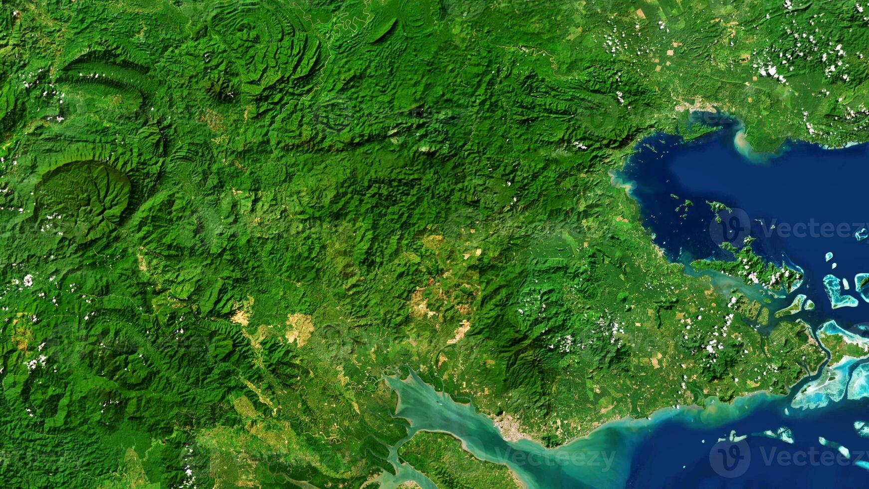 4K Semporna of Malaysia Map, High Resolution Satellite View With No Border, Widescreen 4K Resolution photo